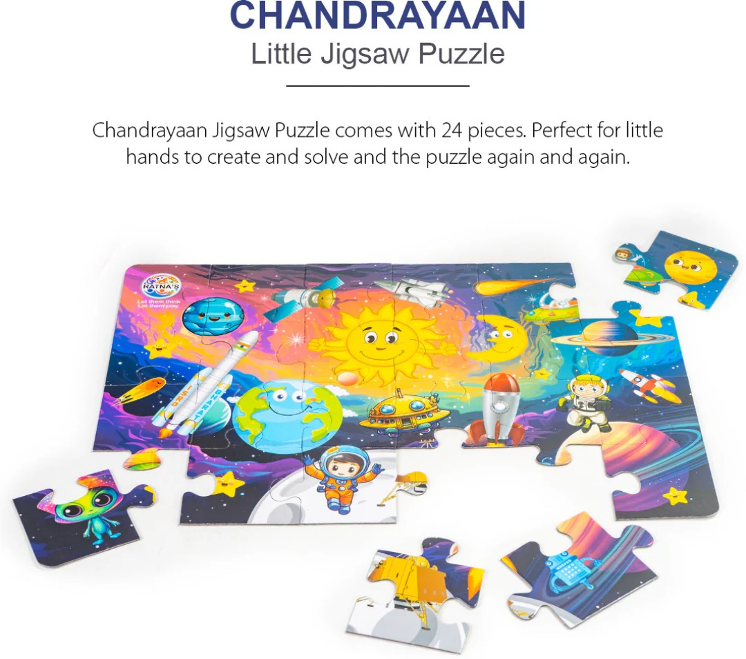 Ratna's Chandrayaan Little Jigsaw Puzzle 24 Pieces for Kids 3+ Years - Image 4