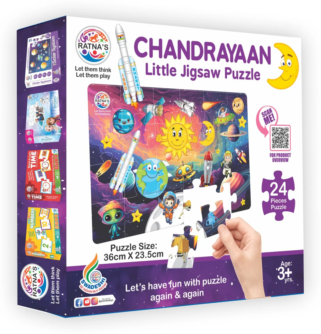 Ratna's Chandrayaan Little Jigsaw Puzzle 24 Pieces for Kids 3+ Years - Image 5