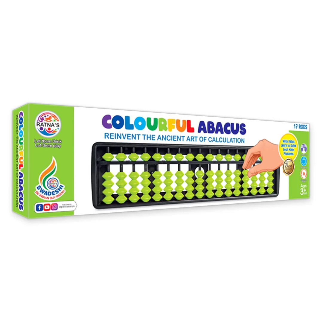 Ratna's Colourful Abacus 17 Rod Tool for Kids Enhance Counting Skills and Mathematics Educational Toy (Multicolor) - Image 6