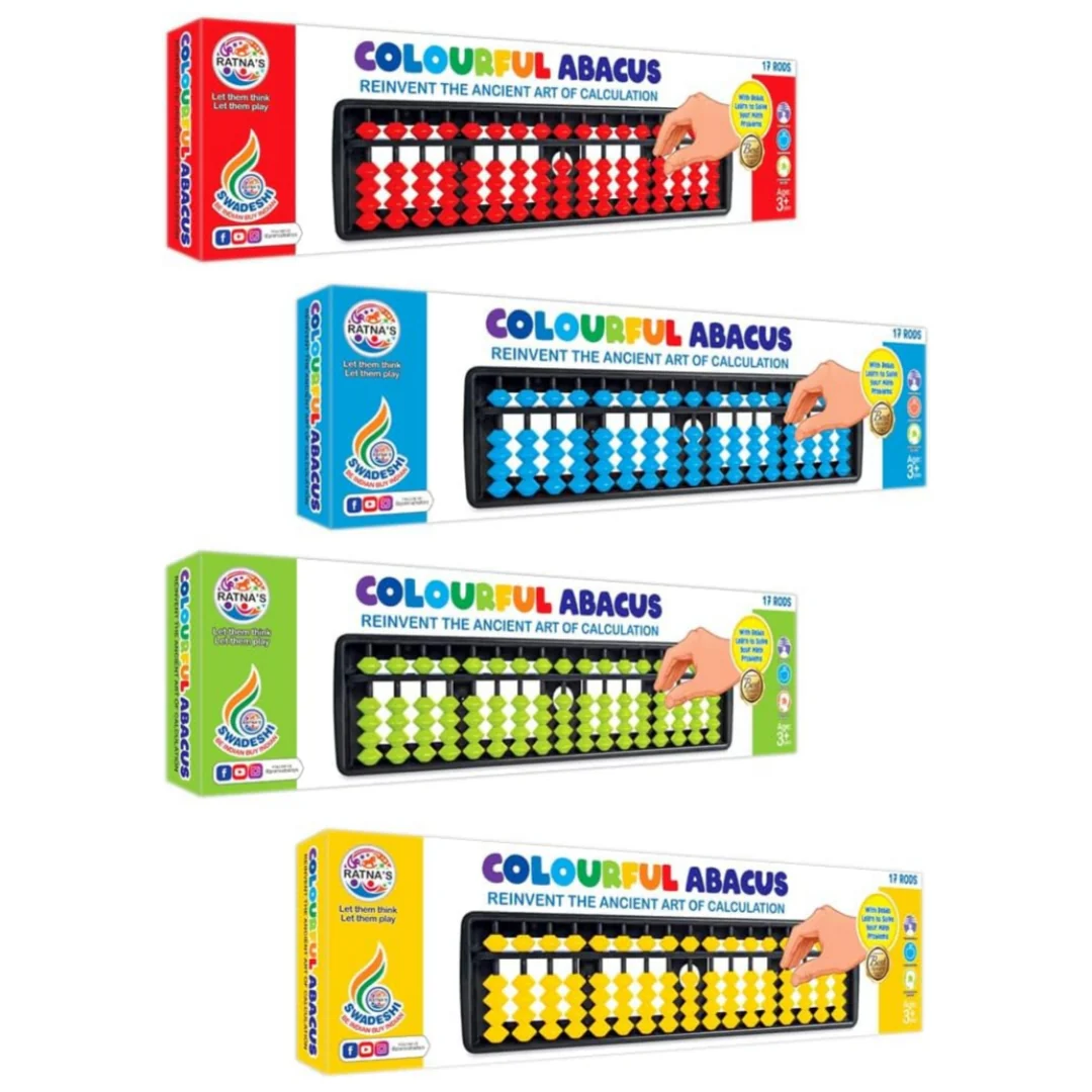 Ratna's Colourful Abacus 17 Rod Tool for Kids Enhance Counting Skills and Mathematics Educational Toy (Multicolor) - Image 9