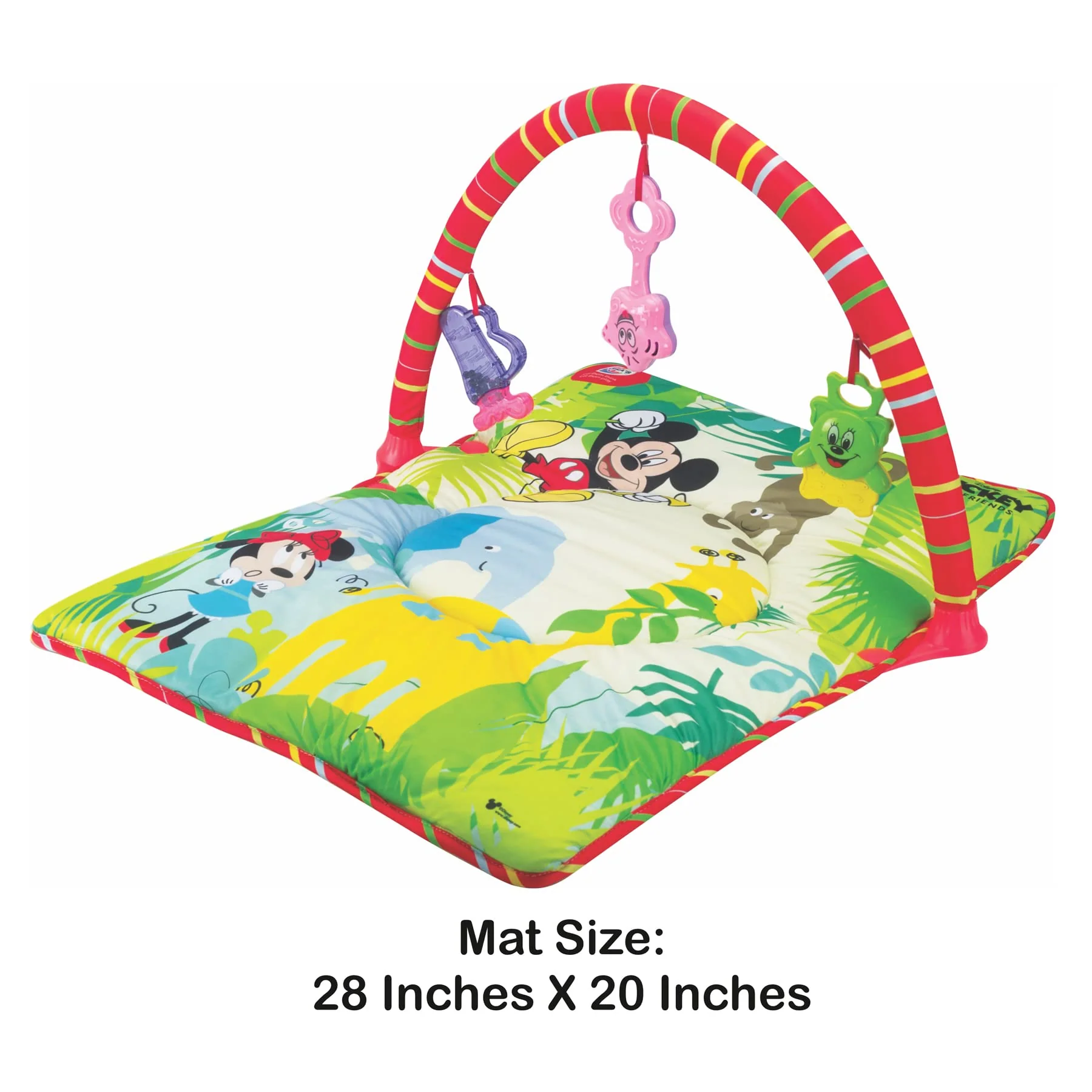 Ratna's Disney Baby Play Gym Mickey Mouse with Waterproof Soft Cozy matt Size 28 x 20 inches & Cute Hanging Toys for Infants - Image 3