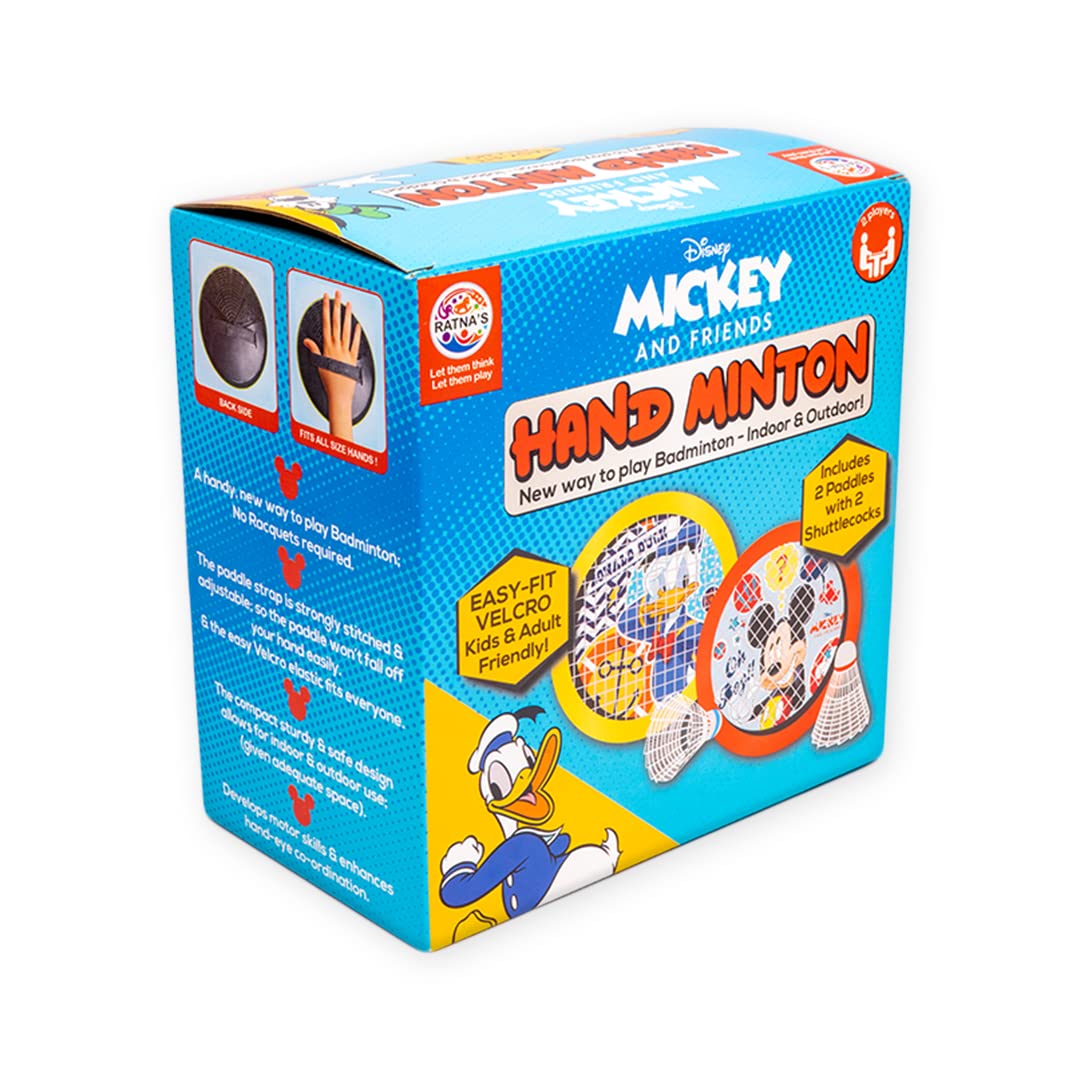 Ratna's Disney Mickey Handminton Set for Kids and Adults. an Innovative Concept for Playing Badminton Indoor or Outdoor