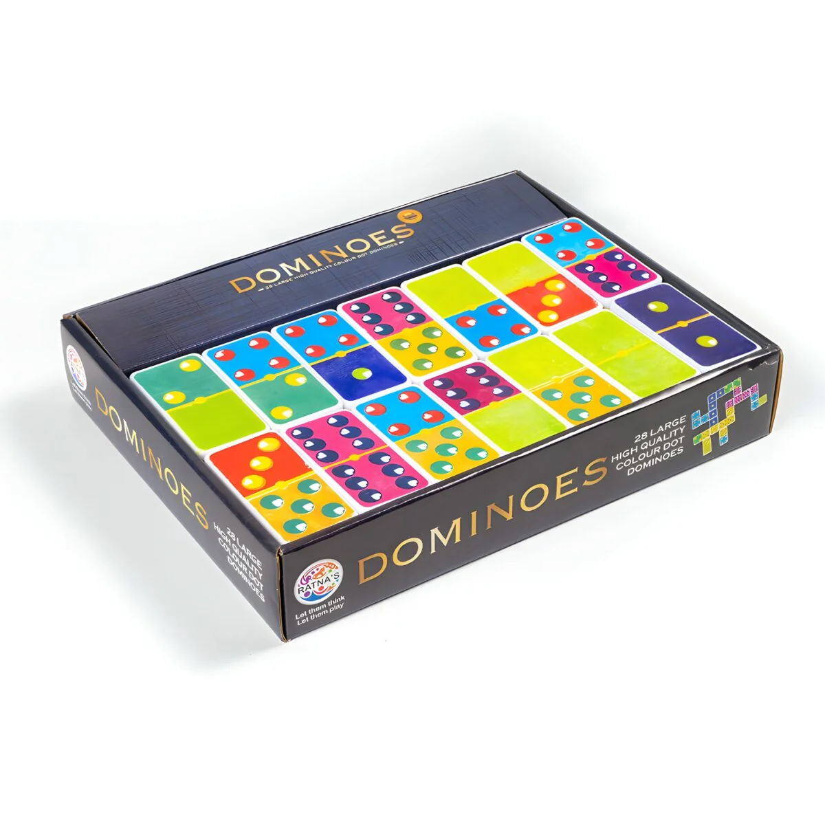 Ratna's Dominoes Double 6 Color Dot Dominos Game Blocks Classic 28 Tiles Match and Fun Game Set for Kids & Adults - Image 3