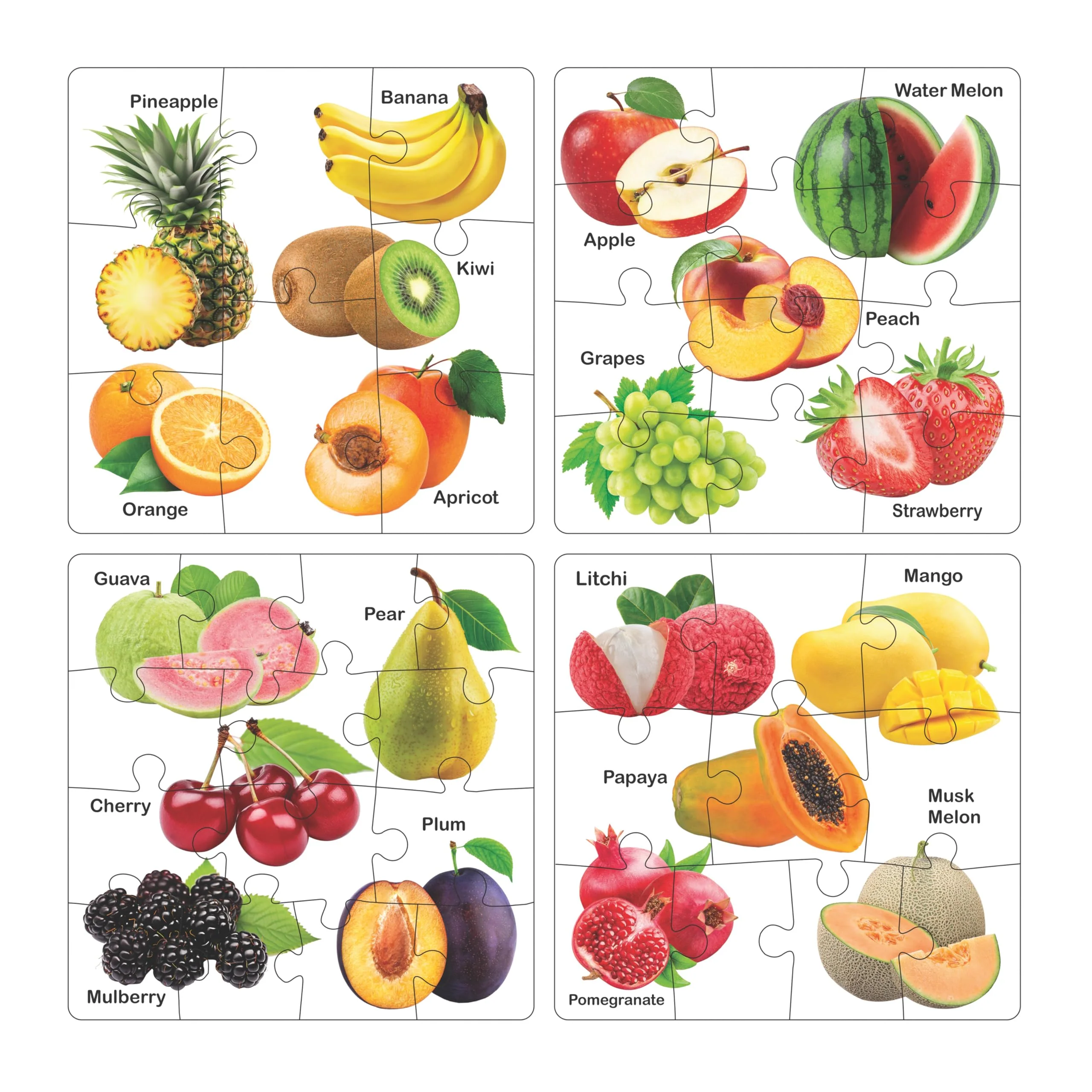 Ratna's Educational Fruit Jigsaw Puzzle for Kids to Enhance Their Knowledge About Fruit and Teach Your Kids About Fruits - Image 3