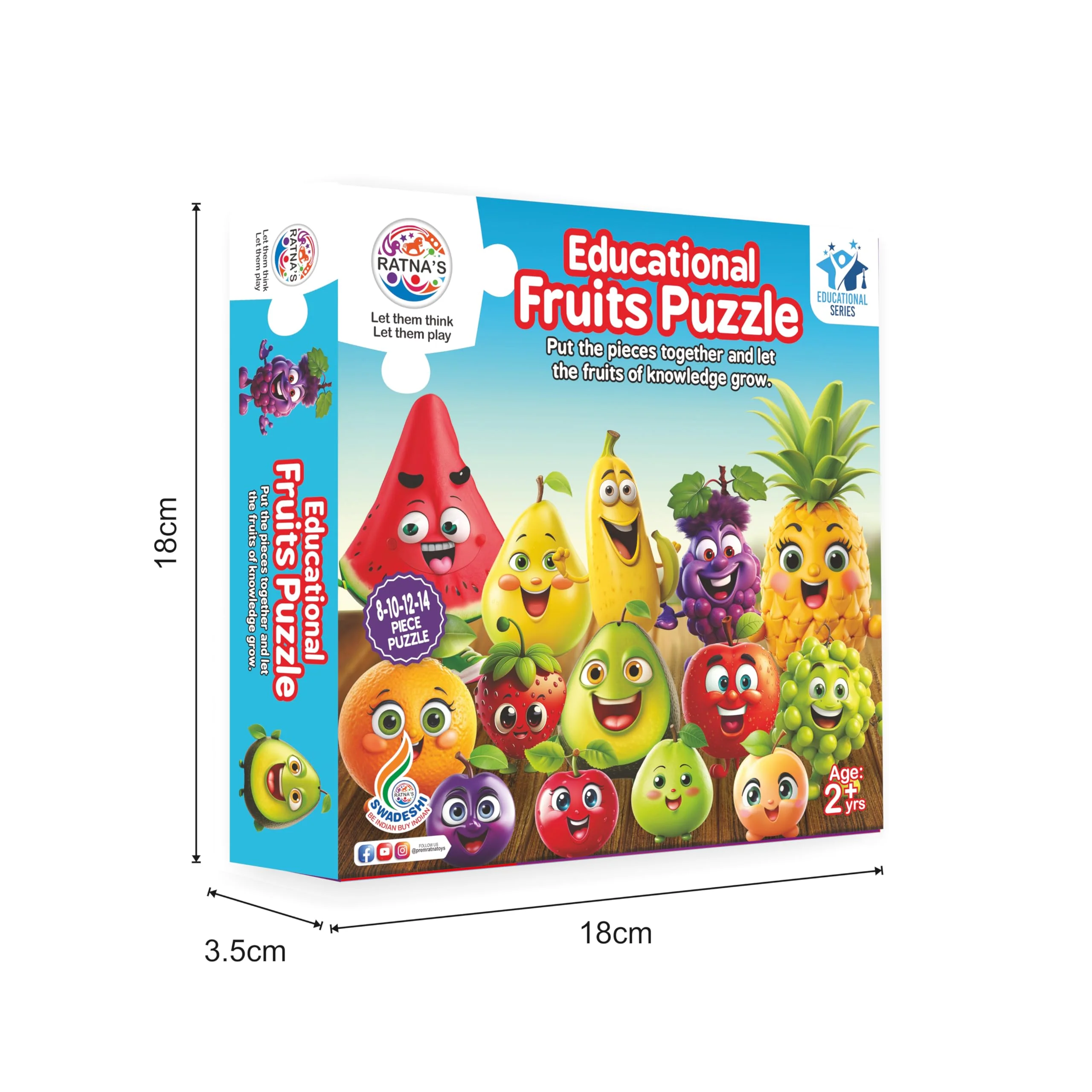 Ratna's Educational Fruit Jigsaw Puzzle for Kids to Enhance Their Knowledge About Fruit and Teach Your Kids About Fruits - Image 6