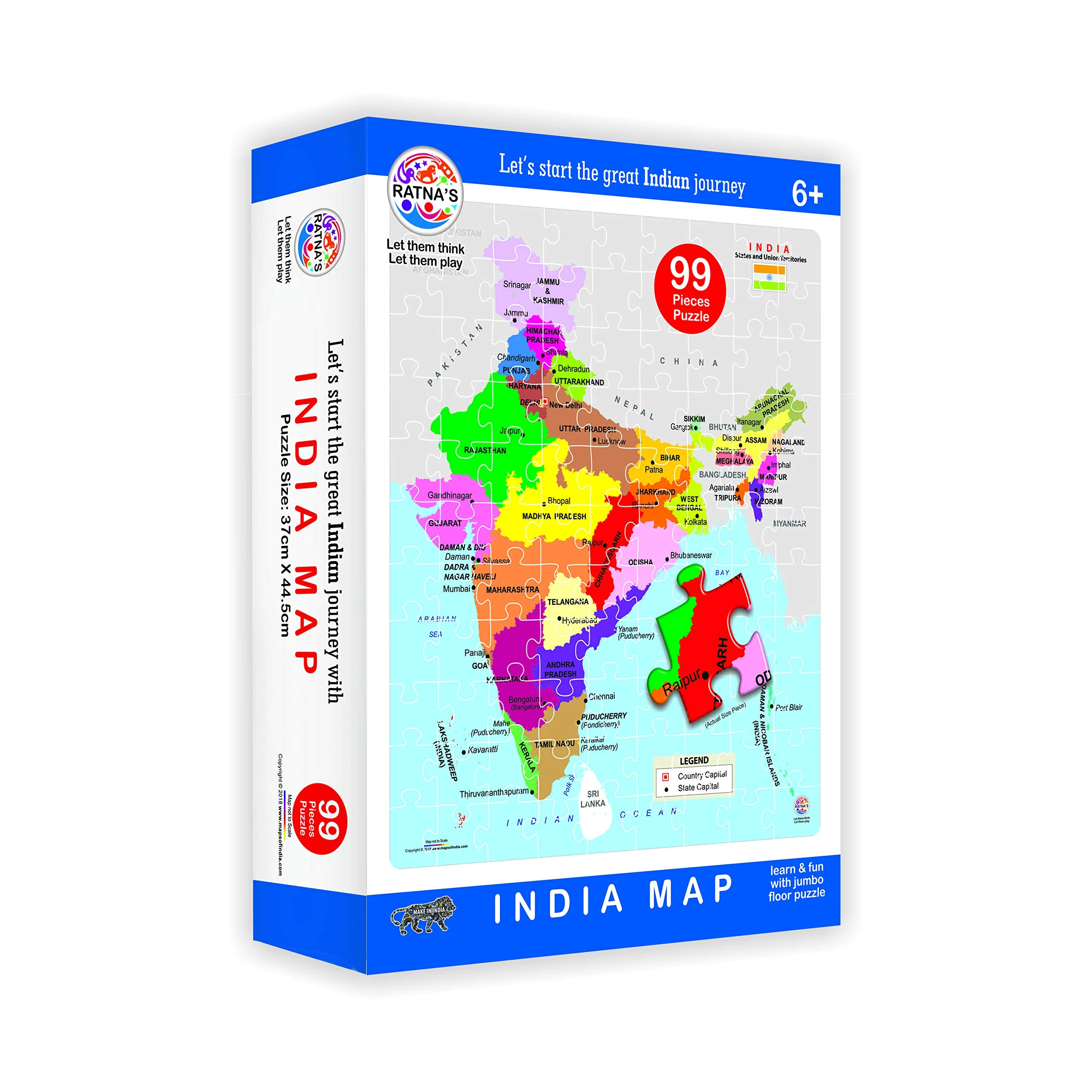 Ratna's Educational India MAP Jigsaw Puzzle (99 Pieces)