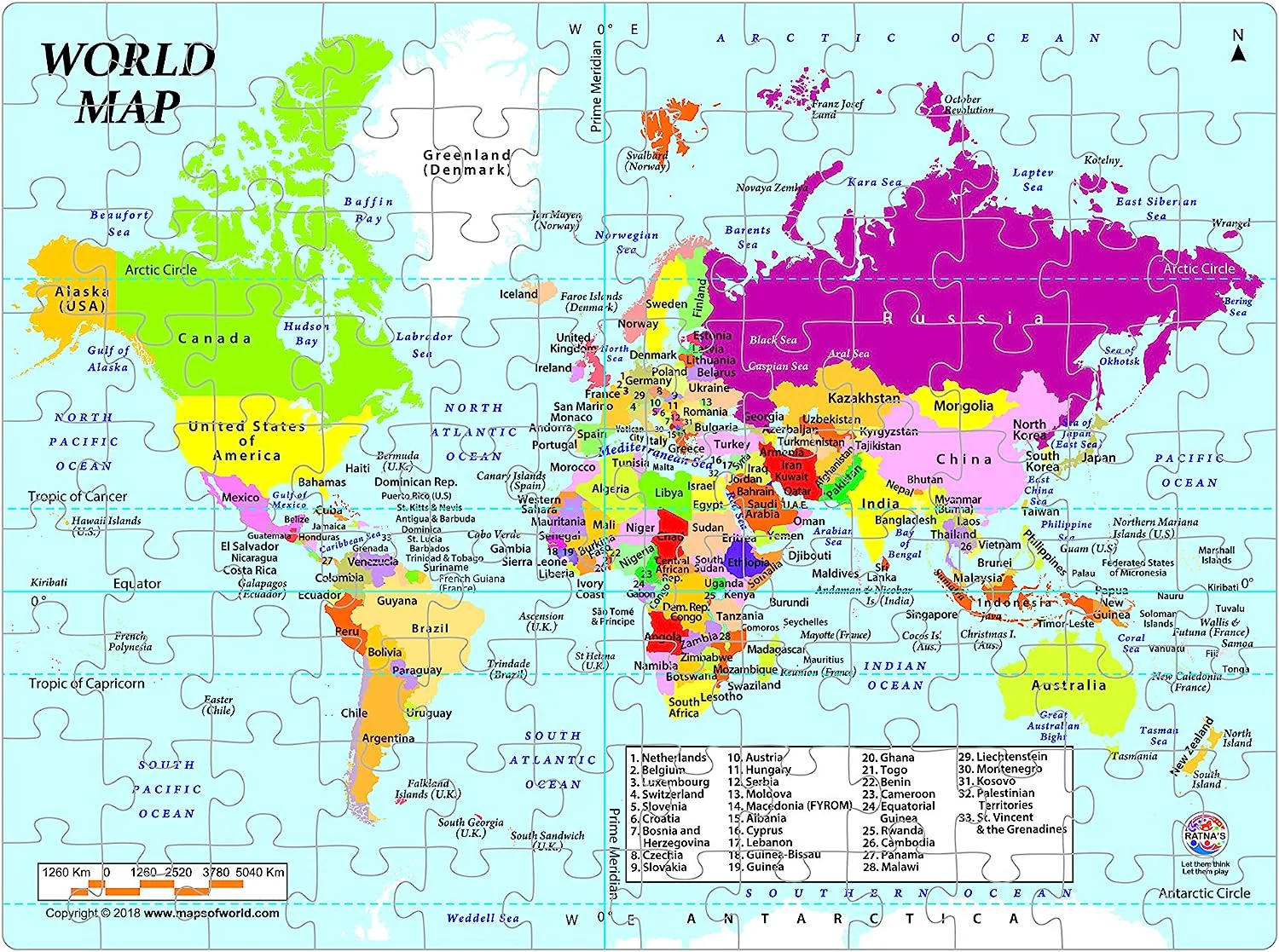 RATNA'S Educational Jigsaw Puzzle Range for Kids - World MAP - Image 7