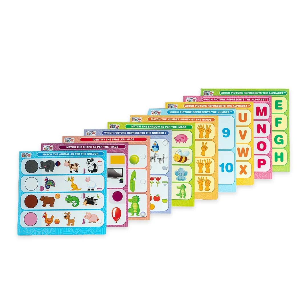 Ratna's Intellikids Electro Game, 10 Double Sided Printed Cards, If it Lights its Right!! Learn About Alphabet,Numbers,Colors,Shapes,etc - Image 3