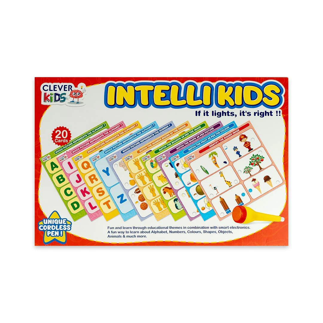 Ratna's Intellikids Electro Game, 10 Double Sided Printed Cards, If it Lights its Right!! Learn About Alphabet,Numbers,Colors,Shapes,etc - Image 5