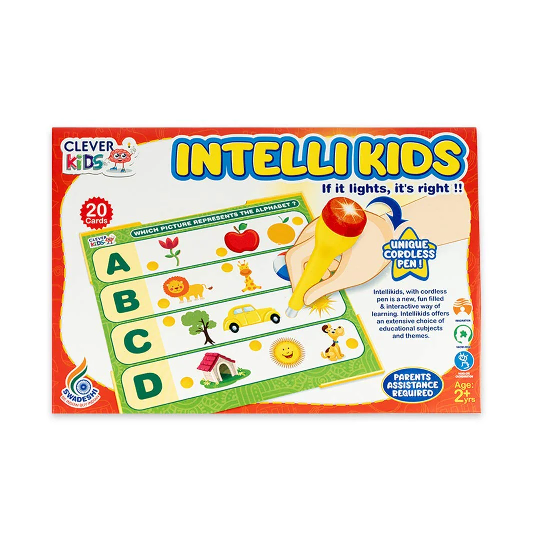 Ratna's Intellikids Electro Game, 10 Double Sided Printed Cards, If it Lights its Right!! Learn About Alphabet,Numbers,Colors,Shapes,etc - Image 6