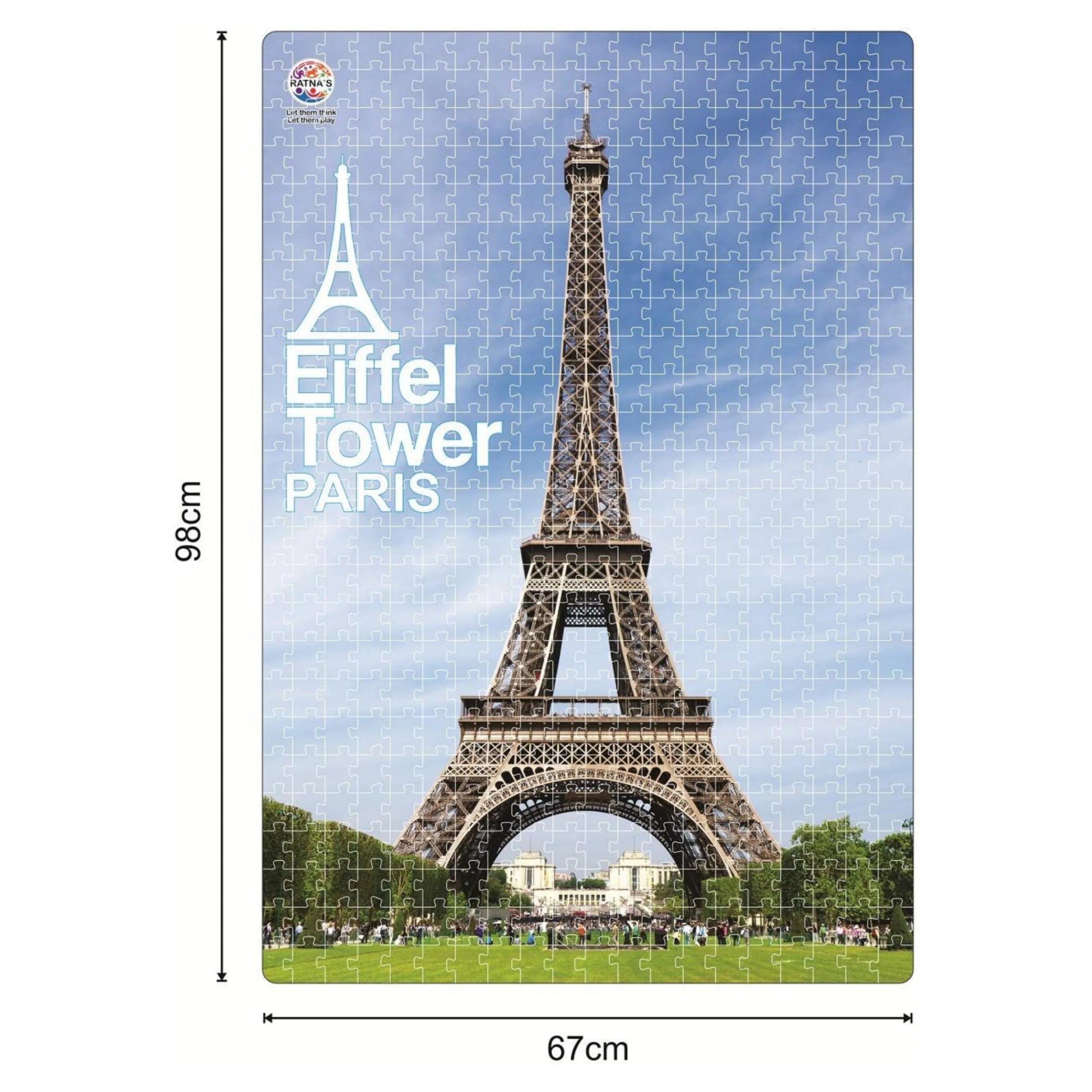 Ratna's Jumbo Floor Puzzle Eiffel Tower 500 Pieces Jumbo Jigsaw Puzzle Size (98 cm X 67 cm) - Image 3
