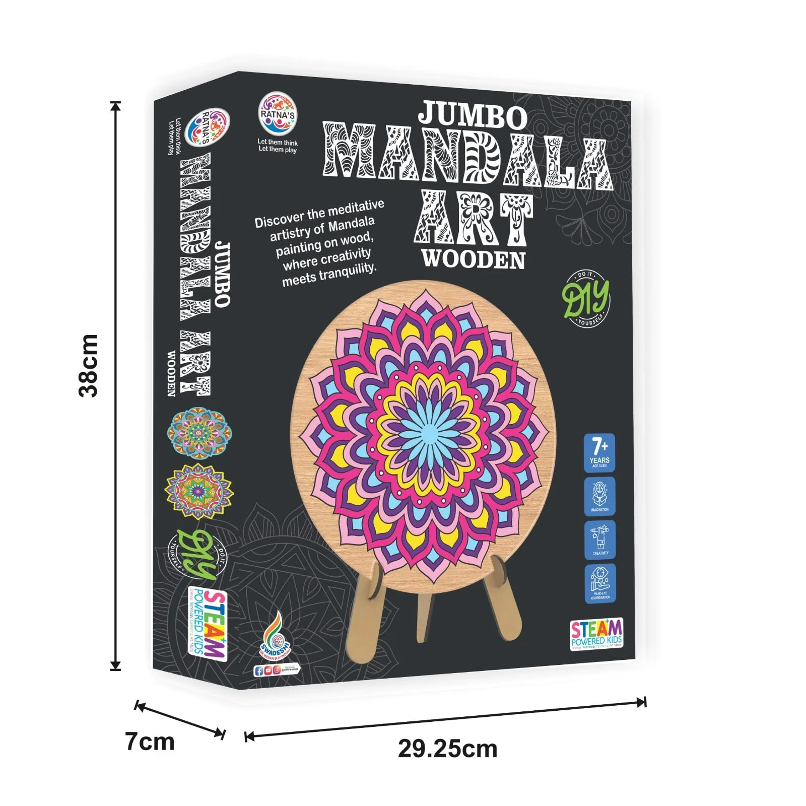 Ratna's Jumbo Mandala Art Wooden - Image 3