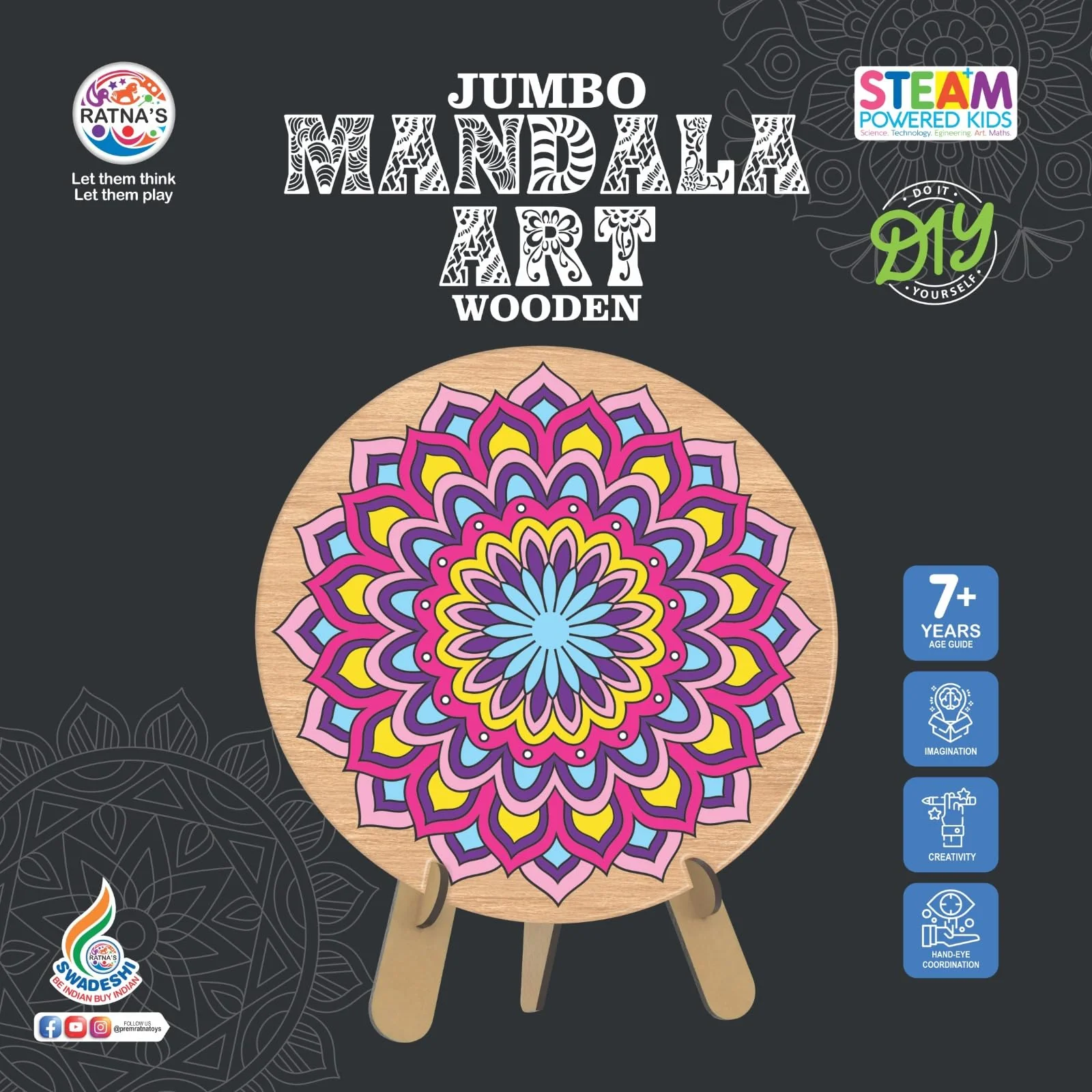 Ratna's Jumbo Mandala Art Wooden - Image 4