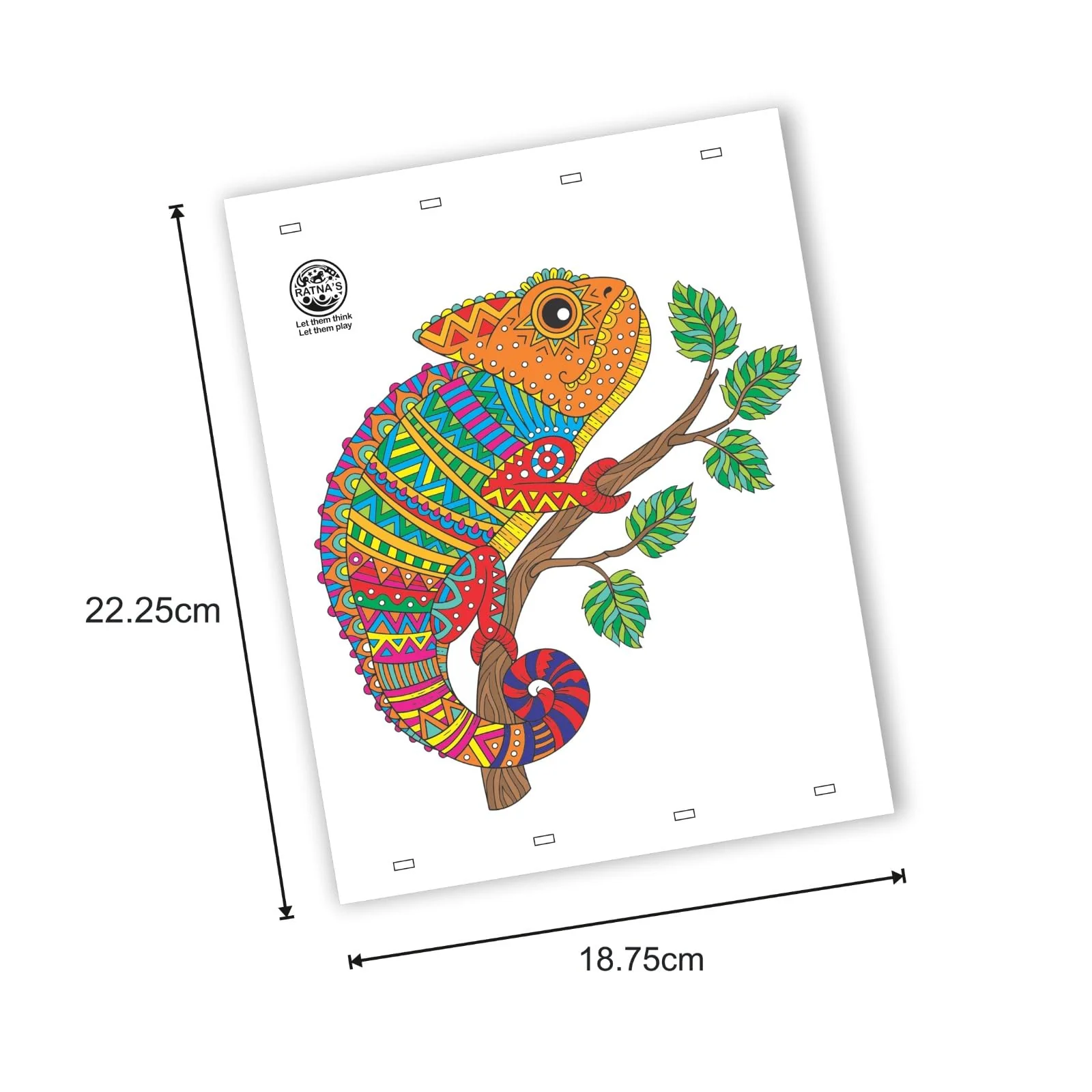 Ratna's Jungle Mandala Art Colouring Kit - 20 Sheets (35 x 27.5 cm) with 12 Sketch Pens Inside - Creative Coloring Fun for All Ages - Image 3
