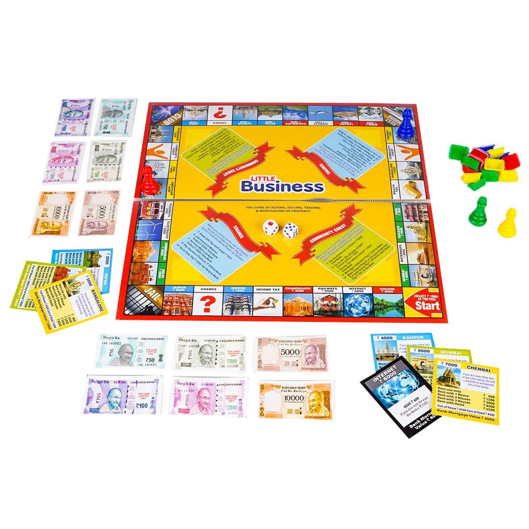 Ratna's Little Business 5-in-1 Board Game Popular with Notes - Includes Other Games Like Ludo, Snakes & Ladders, Car Rally, and Cricket - Made in India - Image 2