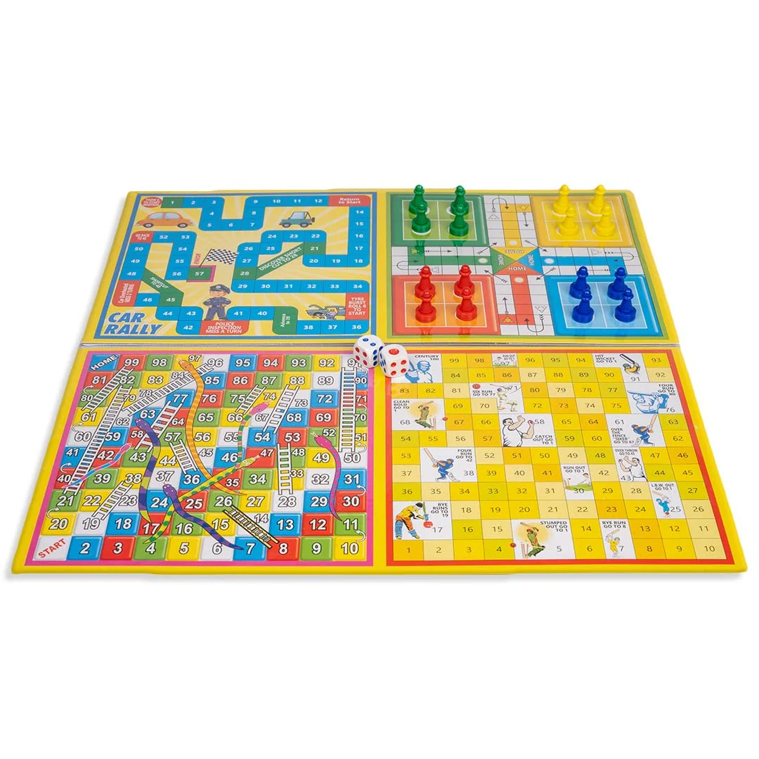 Ratna's Little Business 5-in-1 Board Game Popular with Notes - Includes Other Games Like Ludo, Snakes & Ladders, Car Rally, and Cricket - Made in India - Image 3
