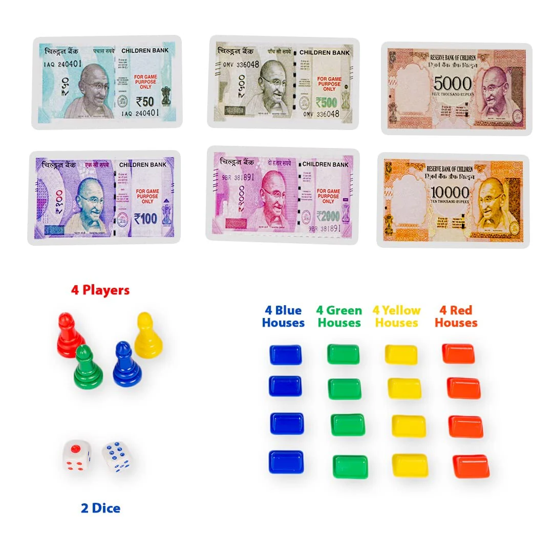 Ratna's Little Business 5-in-1 Board Game Popular with Notes - Includes Other Games Like Ludo, Snakes & Ladders, Car Rally, and Cricket - Made in India - Image 4