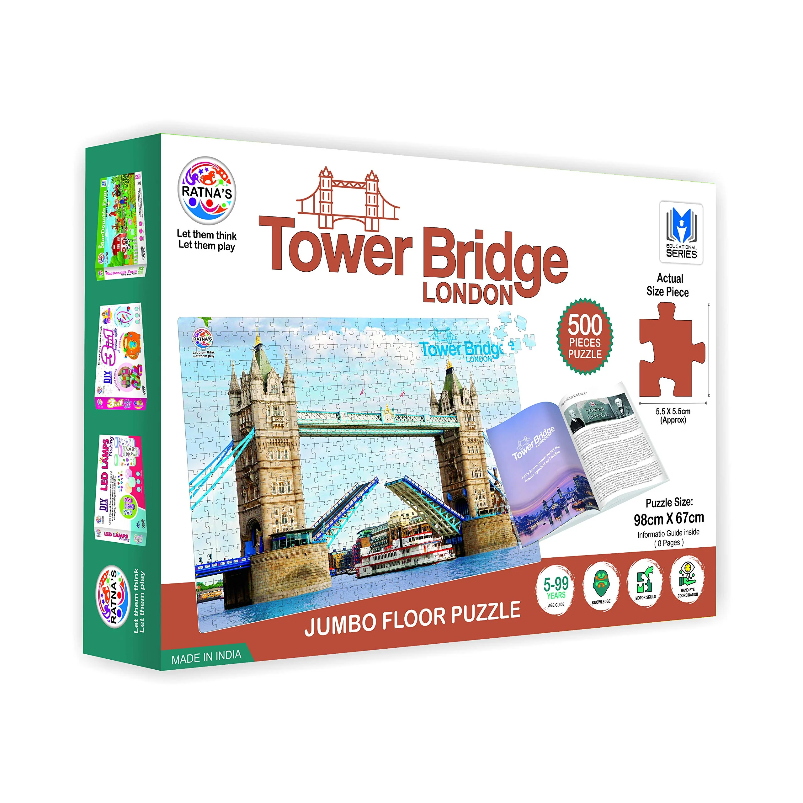 Ratna's London Tower Bridge 500 Pieces Floor Jigsaw Puzzle (Size: 98 cm * 67 cm) - Image 3