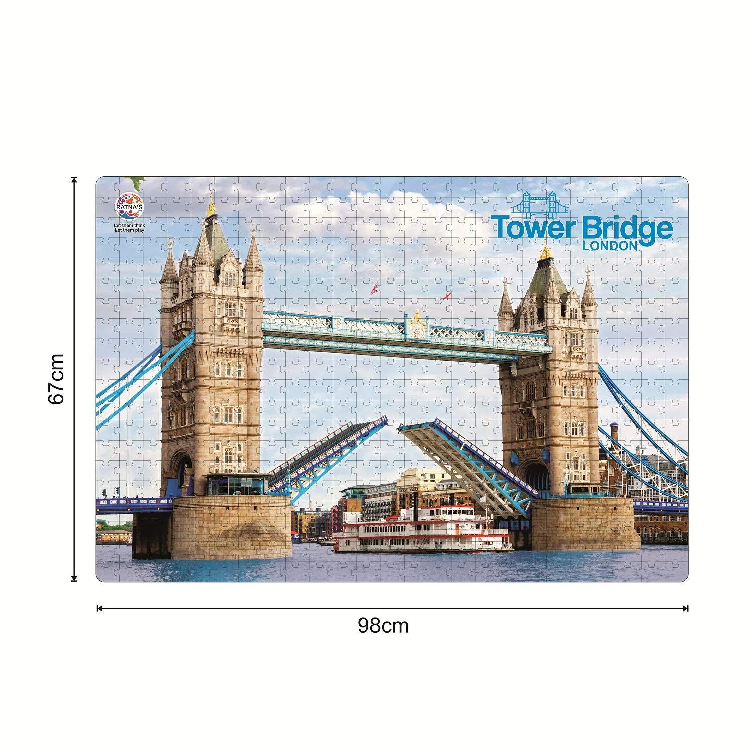 Ratna's London Tower Bridge 500 Pieces Floor Jigsaw Puzzle (Size: 98 cm * 67 cm) - Image 4