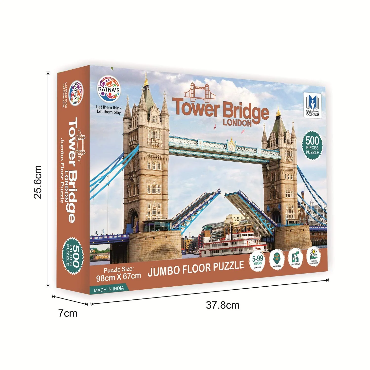 Ratna's London Tower Bridge 500 Pieces Floor Jigsaw Puzzle (Size: 98 cm * 67 cm) - Image 5