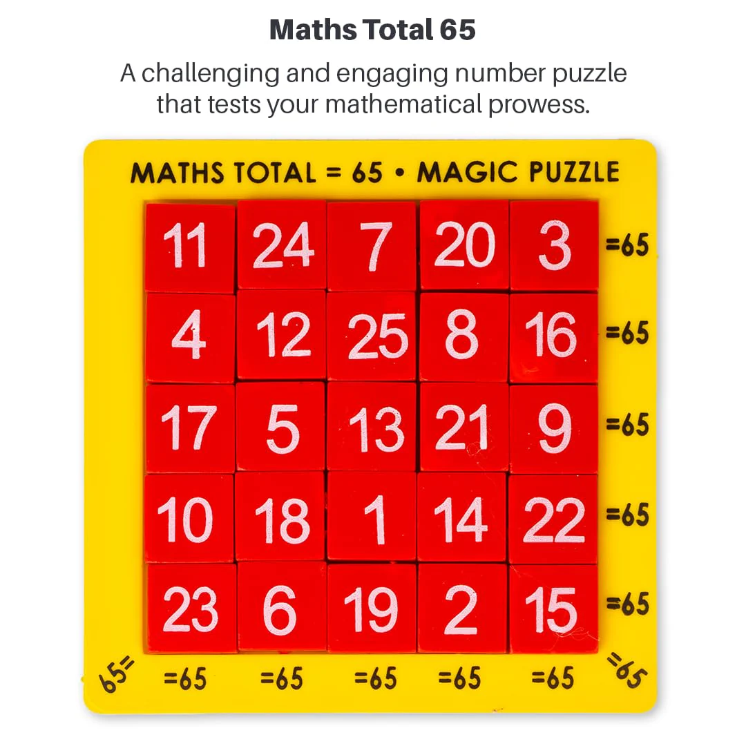 Ratna's Magic Puzzle 65 Maths Total Mind Challenging Board Game for Kids & Adults - Image 2