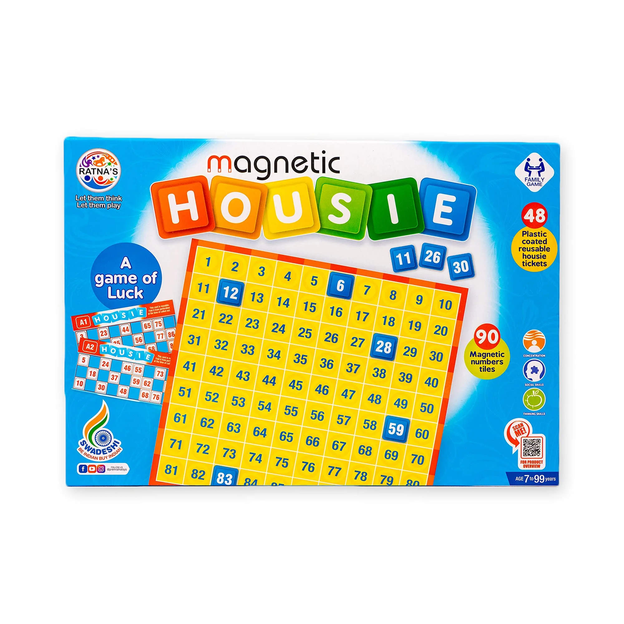 Ratna's Magnetic Housie Game with 48 Reusable Cards - Image 3