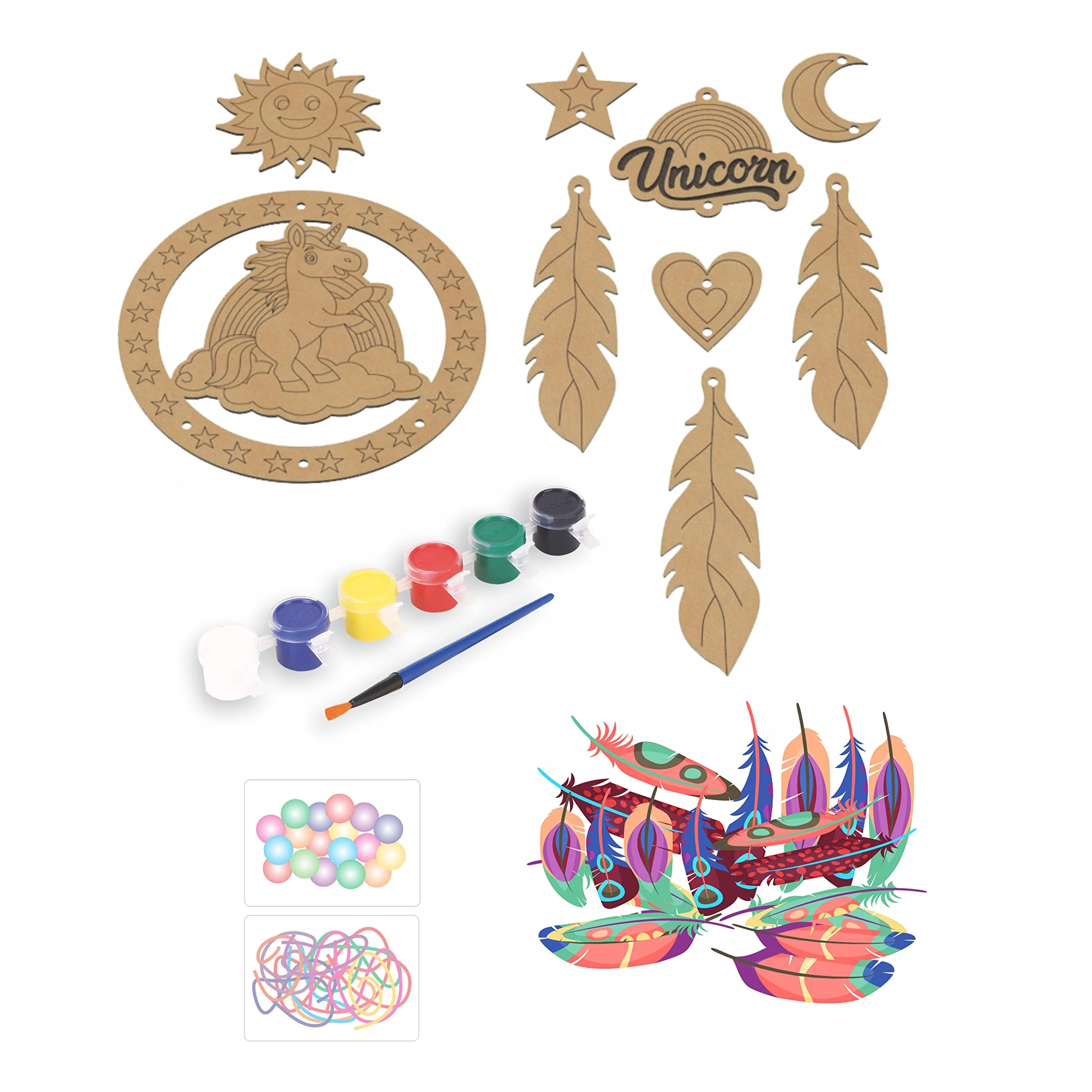 Ratna's Make Your Own Dream Catcher Unicorn Theme DIY Kit for Kids 5+ - Image 3