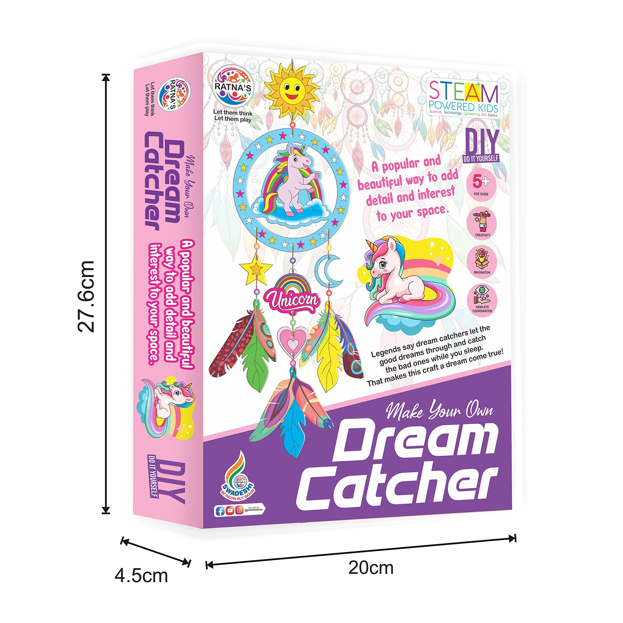 Ratna's Make Your Own Dream Catcher Unicorn Theme DIY Kit for Kids 5+ - Image 5