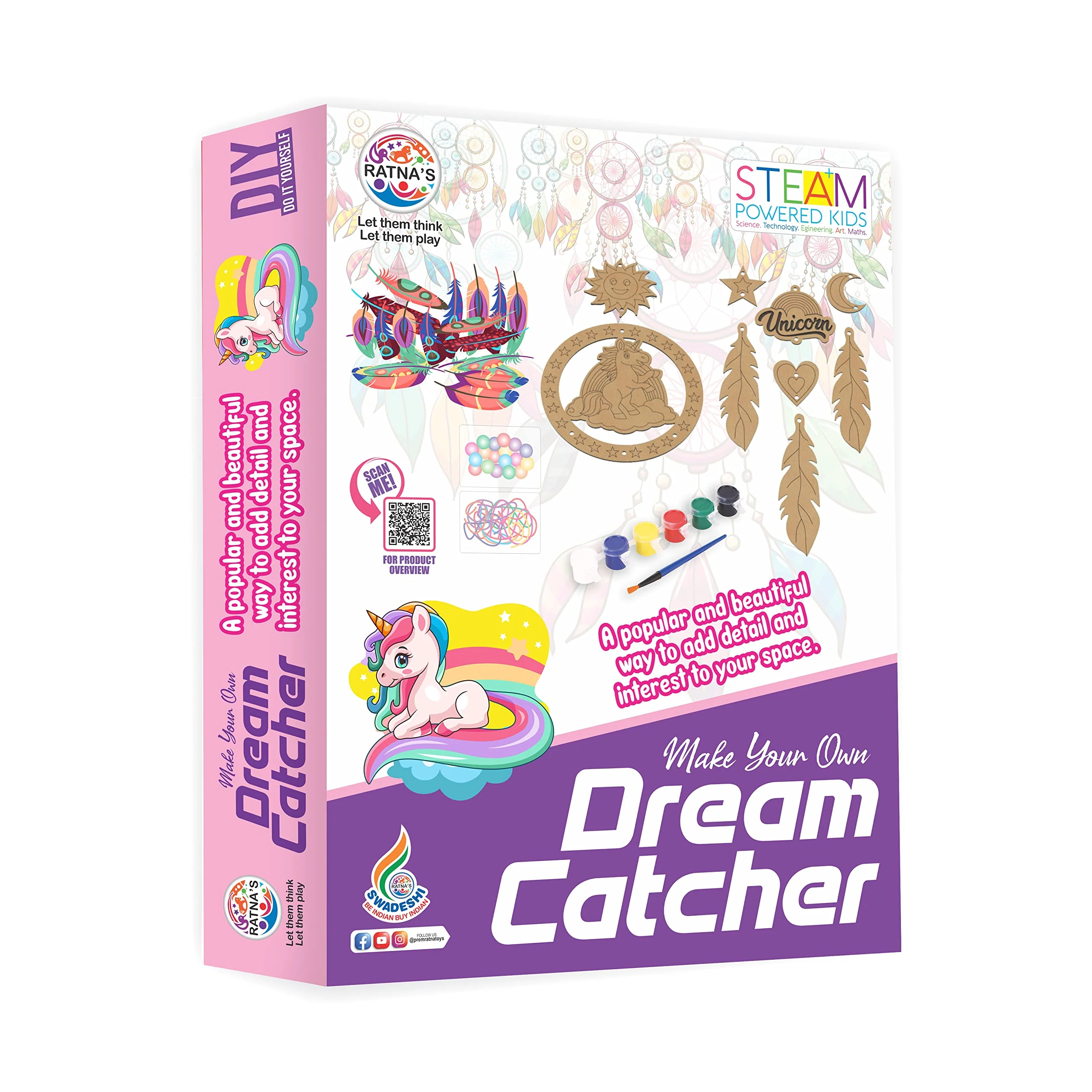 Ratna's Make Your Own Dream Catcher Unicorn Theme DIY Kit for Kids 5+ - Image 6