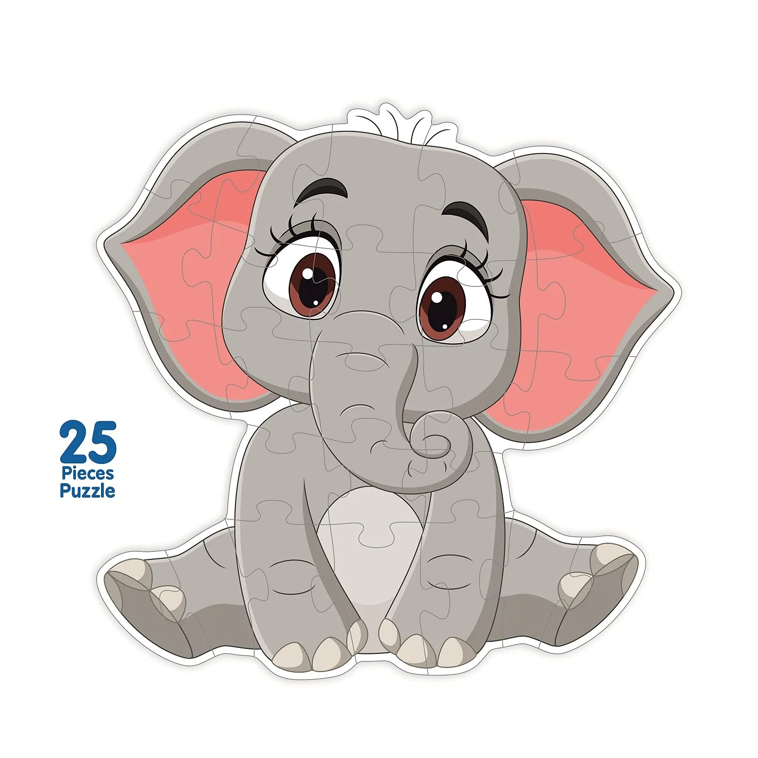 Ratna's My First Big Puzzle Elephant 25 Pieces Jigsaw Puzzle for Kids | A Perfect Jumbo Jigsaw Floor Puzzle for Little Hands - Image 2