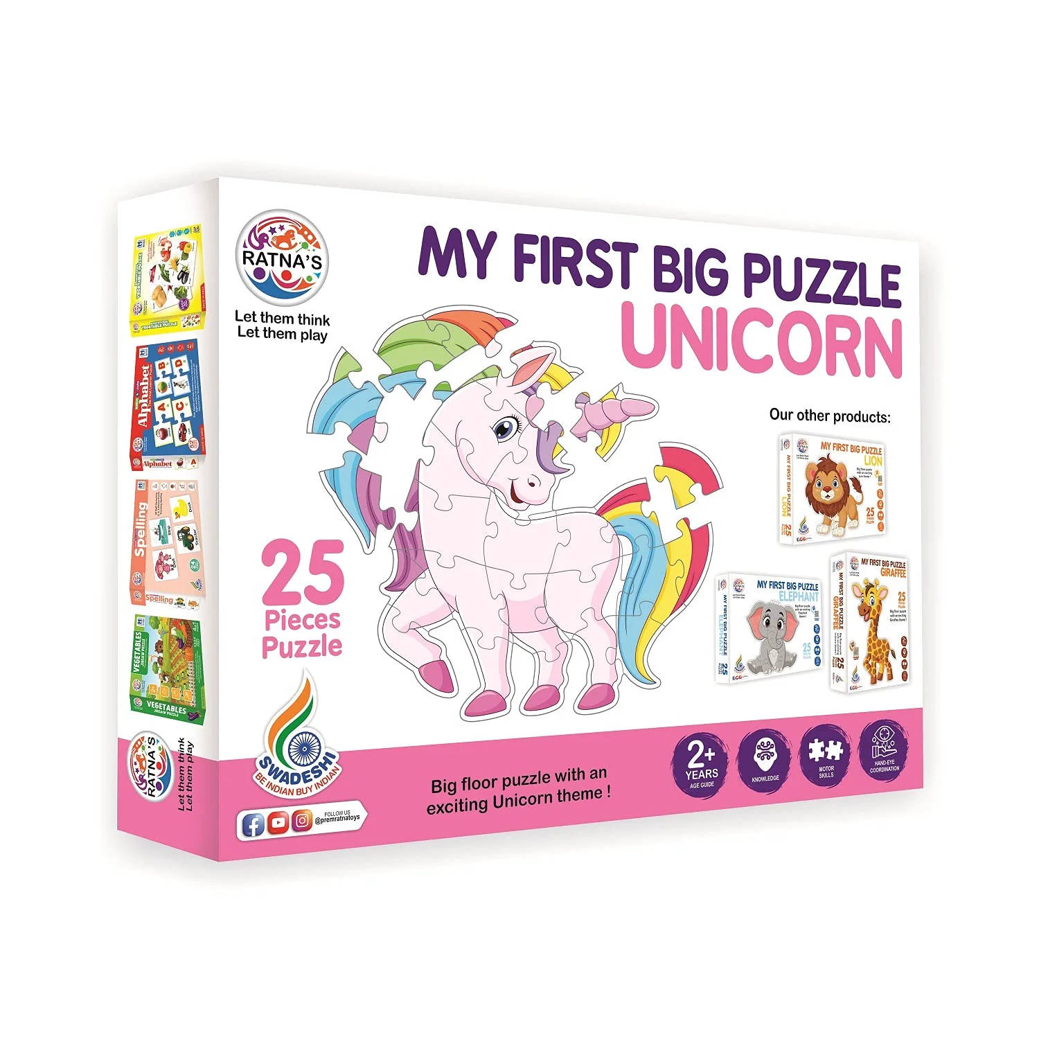 Ratna's My First Big Puzzle Unicorn 25 Pieces Jigsaw Puzzle for Kids | A Perfect Jumbo Jigsaw Floor Puzzle for Little Hands - Image 4