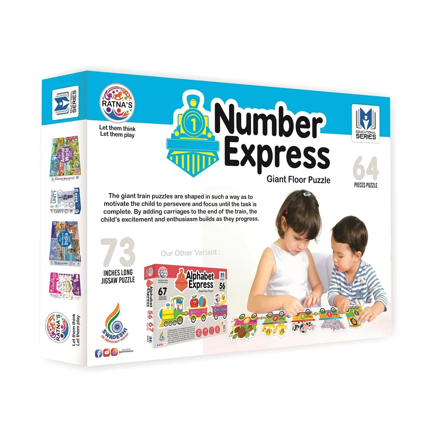 Ratna's Number Express Educational Giant Floor Train Puzzle for Kids 2+ years - Image 2
