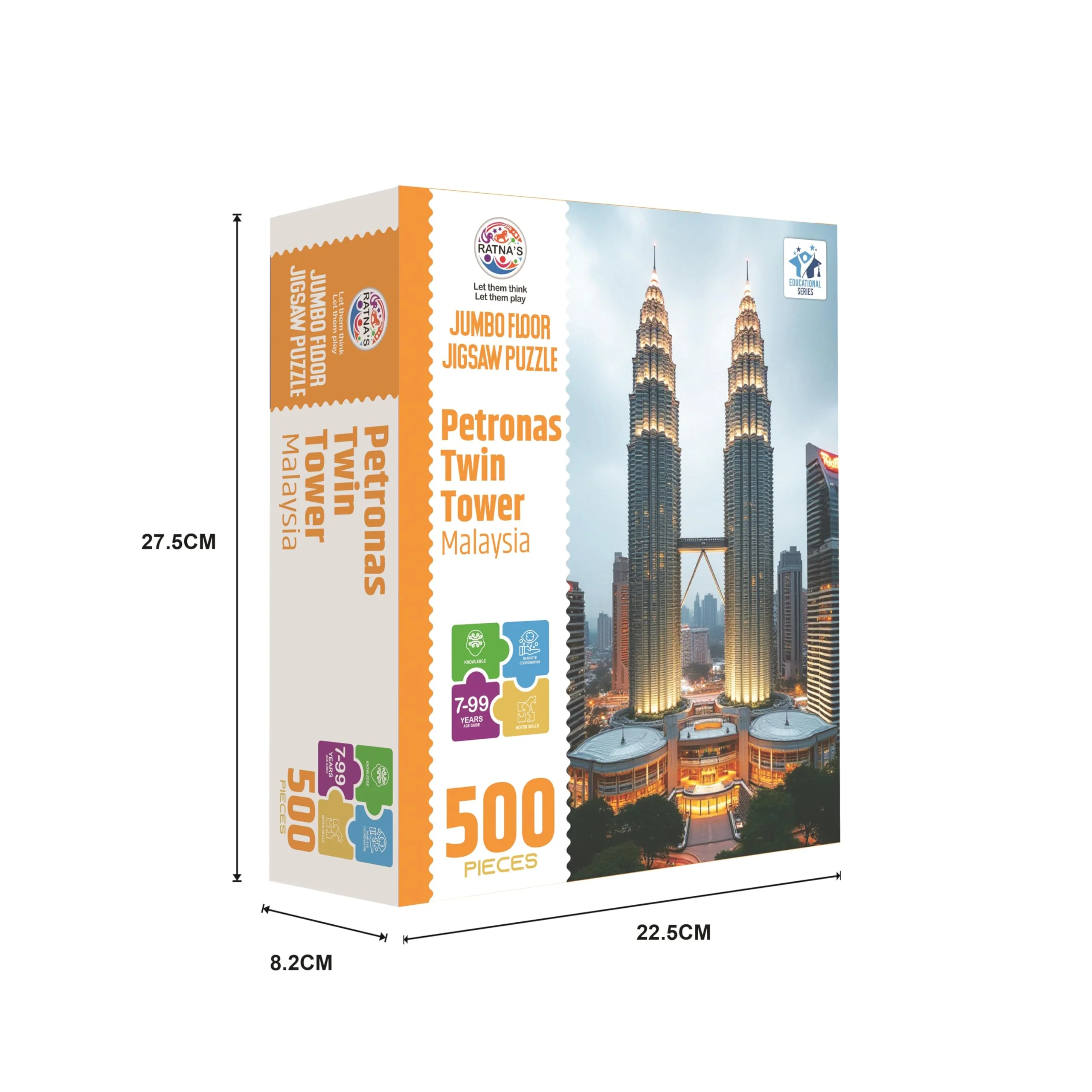 Ratna's Petronas Twin Towers Malaysia 500 Pieces Jumbo Floor Jigsaw Puzzle (Size: 98 cm * 67 cm) - Image 2