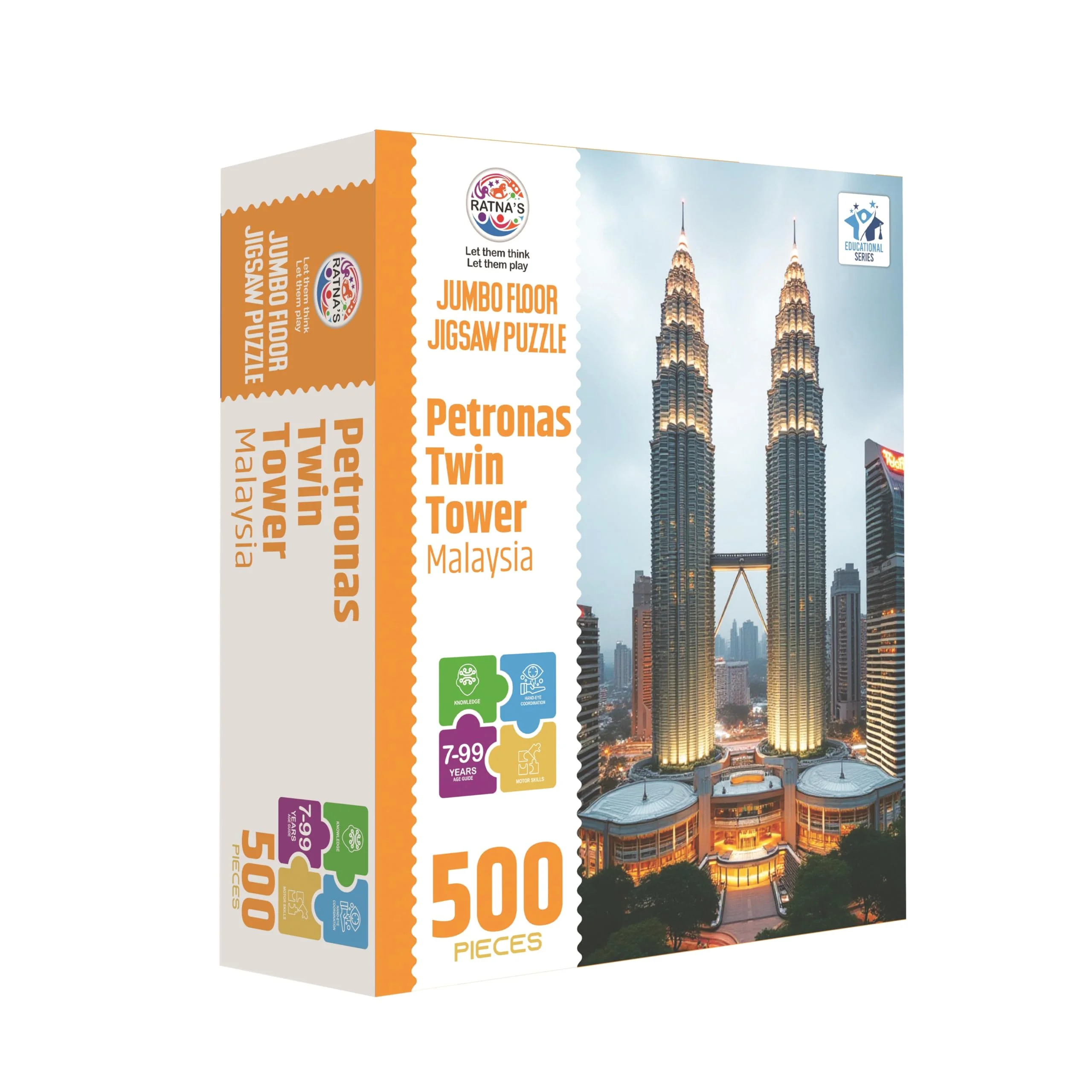 Ratna's Petronas Twin Towers Malaysia 500 Pieces Jumbo Floor Jigsaw Puzzle (Size: 98 cm * 67 cm) - Image 3
