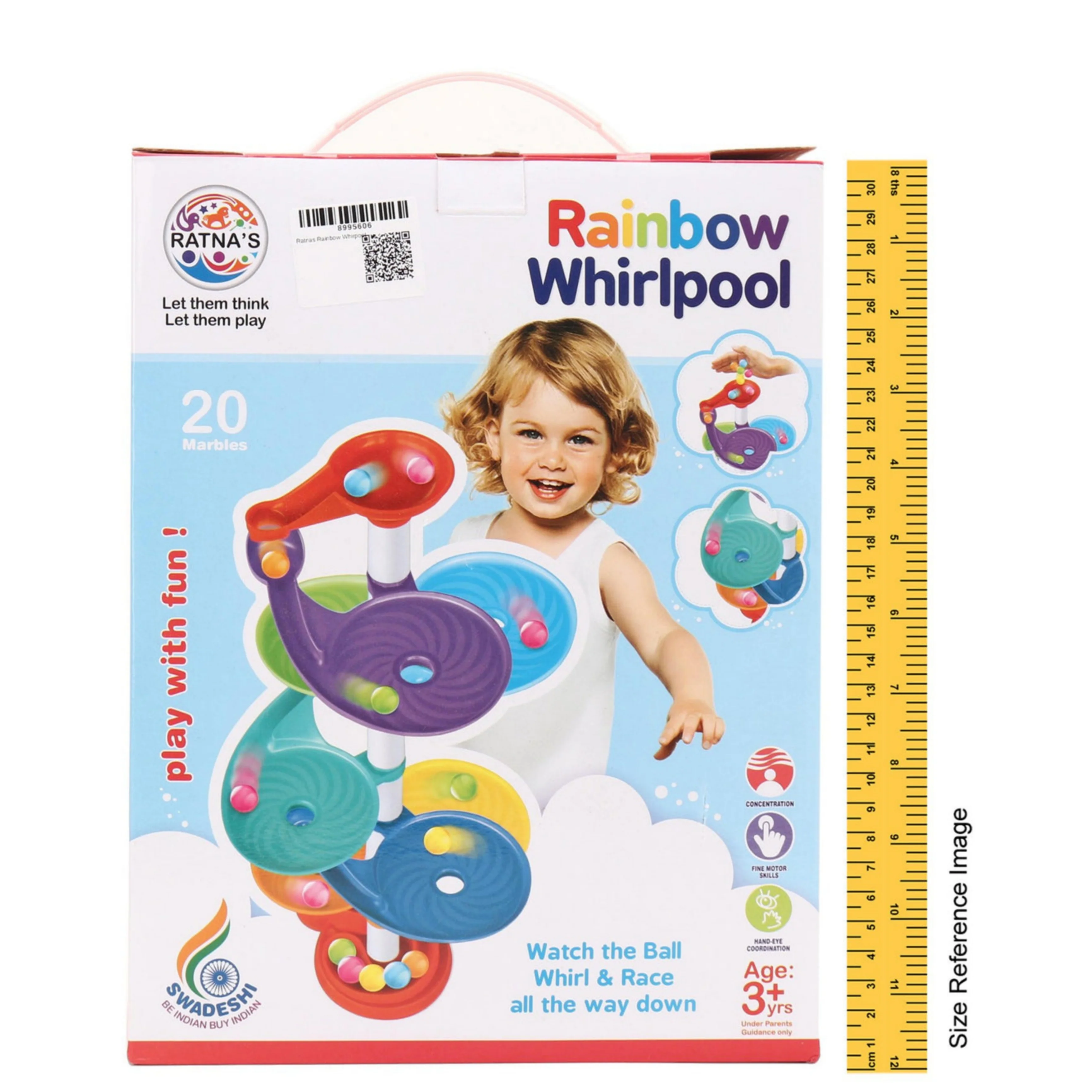 Ratna's Rainbow Whirlpool 7 Layer Ball Drop and ROLL Swirling Tower for Baby and Toddler Development of Age 3+ Years Kids Multicolour - Image 7