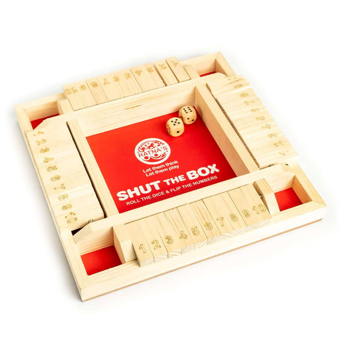 Ratna's Shut The Box Roll And Flip Party & Fun Games Board Game - Image 2