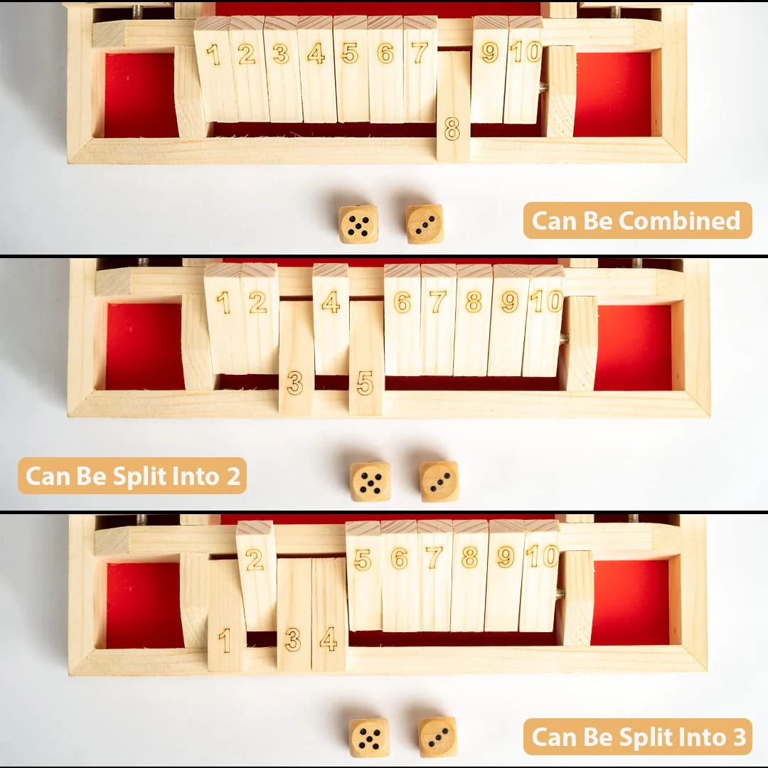 Ratna's Shut The Box Roll And Flip Party & Fun Games Board Game - Image 3