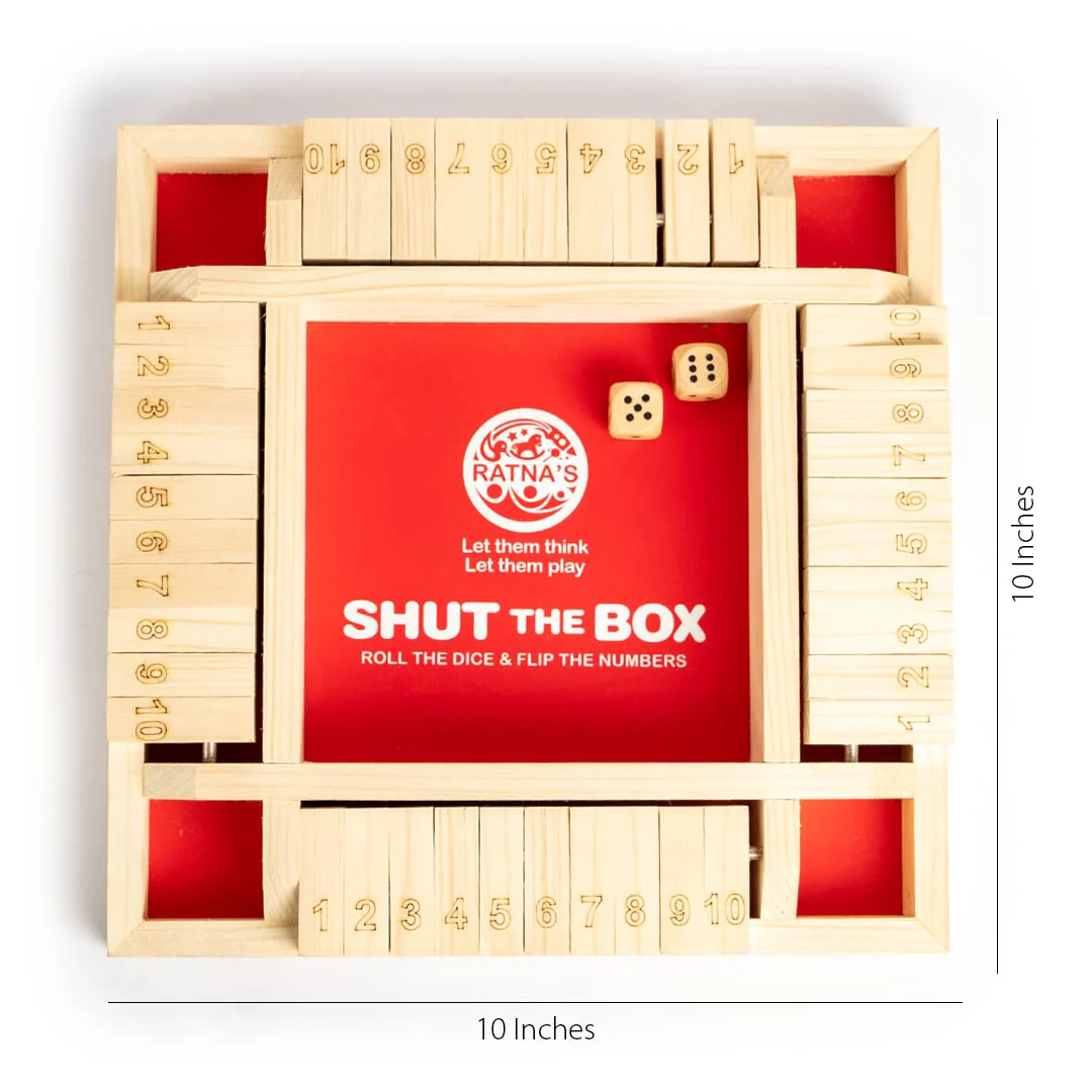 Ratna's Shut The Box Roll And Flip Party & Fun Games Board Game - Image 5