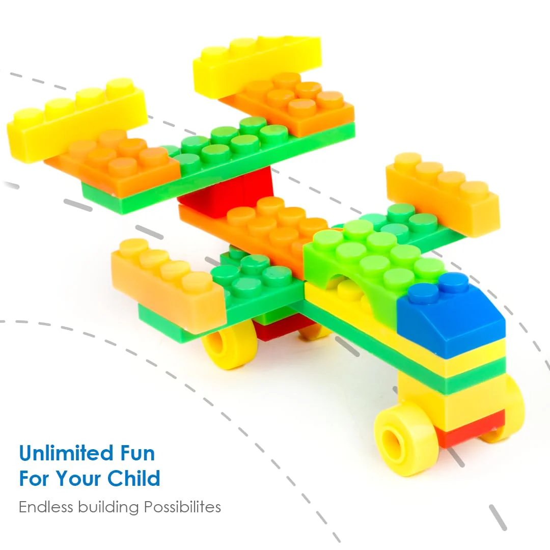 Ratna's Sky Fighter Junior Colorful Interlocking Blocks 60 pcs for Kids Ages 3+ to Create Fighter Planes & Rule The Sky - Image 4