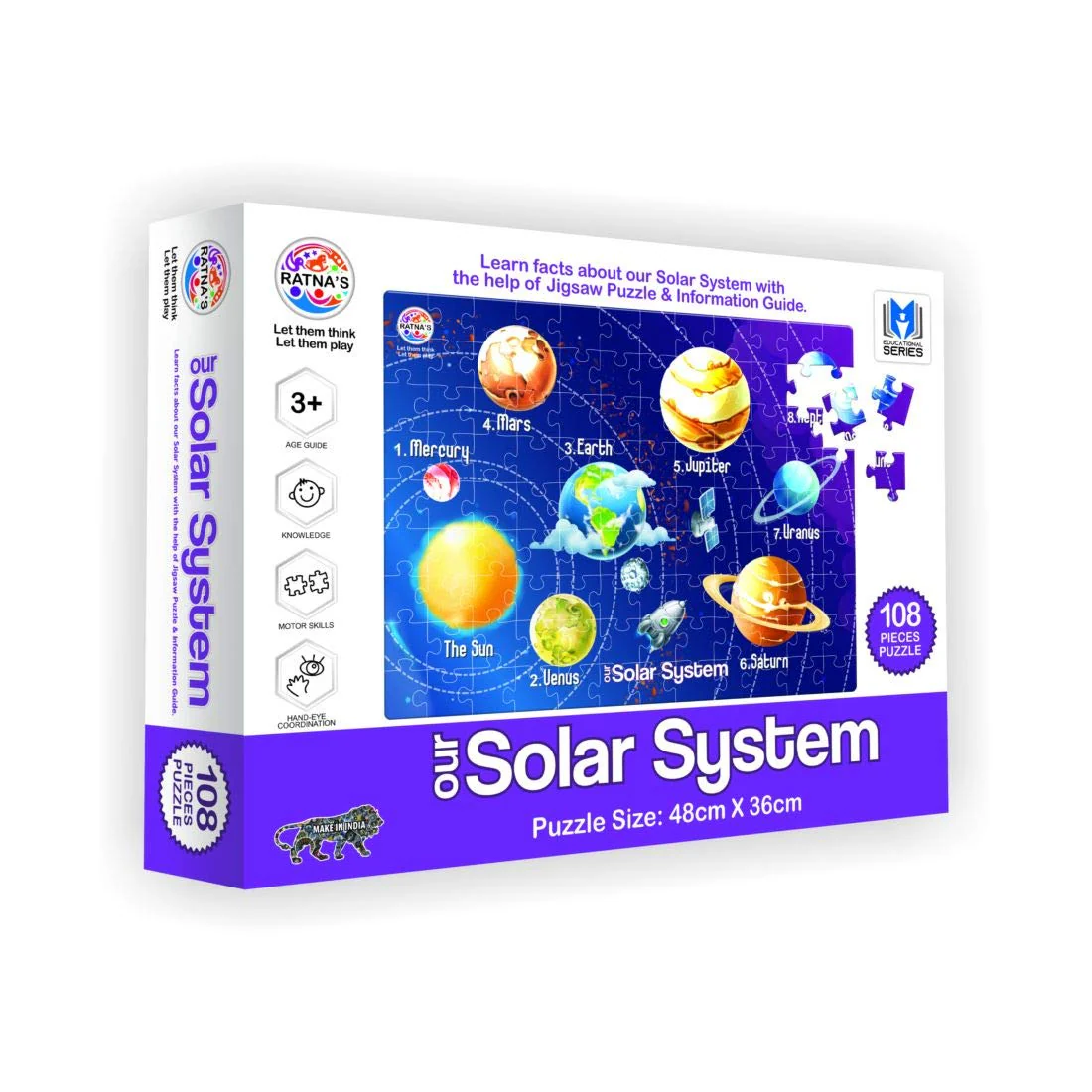 Ratna's Solar System Jigsaw for Kids 108 Pieces Jigsaw Puzzle with A 12 Page Information Guide - Image 5