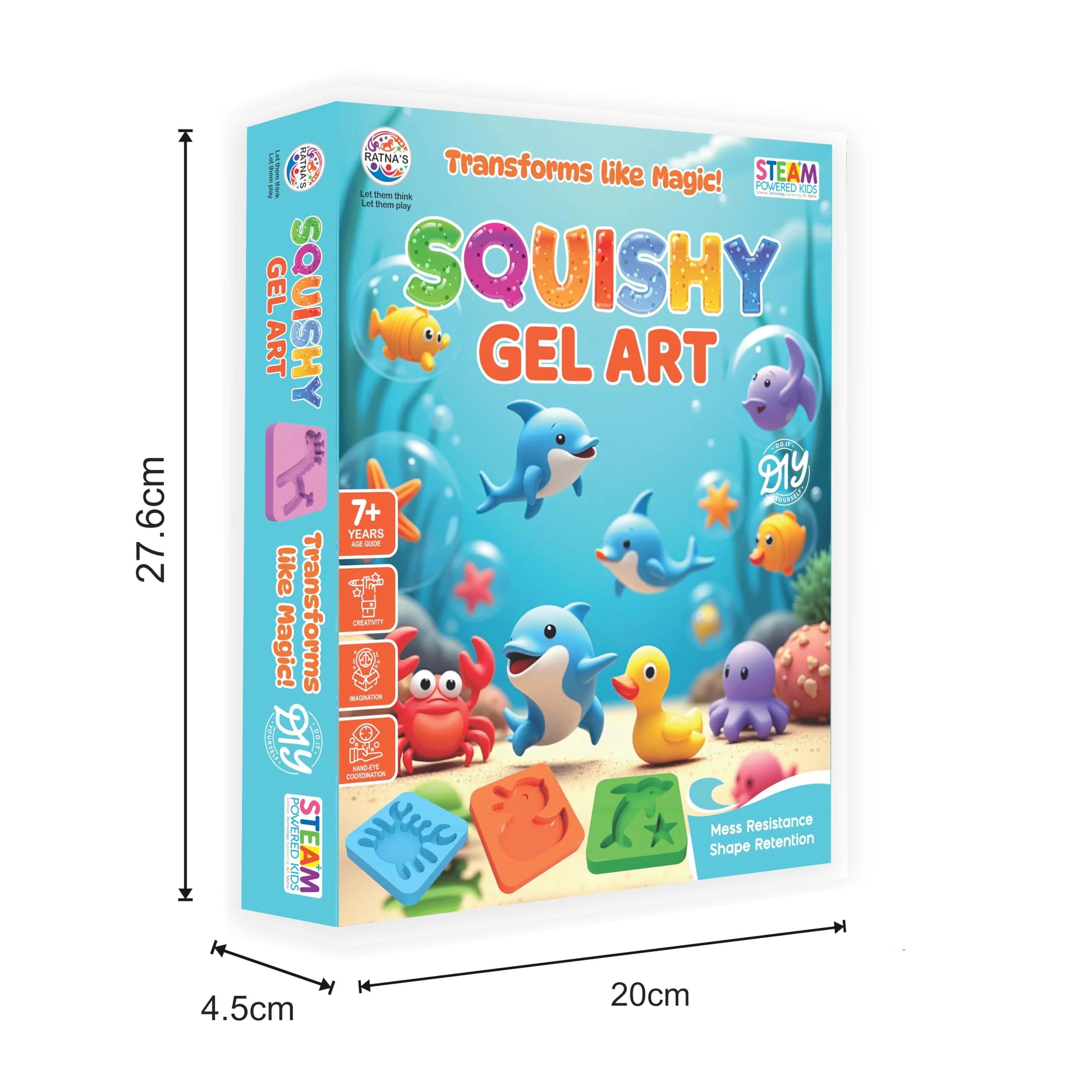 Ratna's Squishy Gel Art DIY Kit 3D Colorful Soft and Squishy Sea Creatures STEAM Learning Activity Set - Image 3