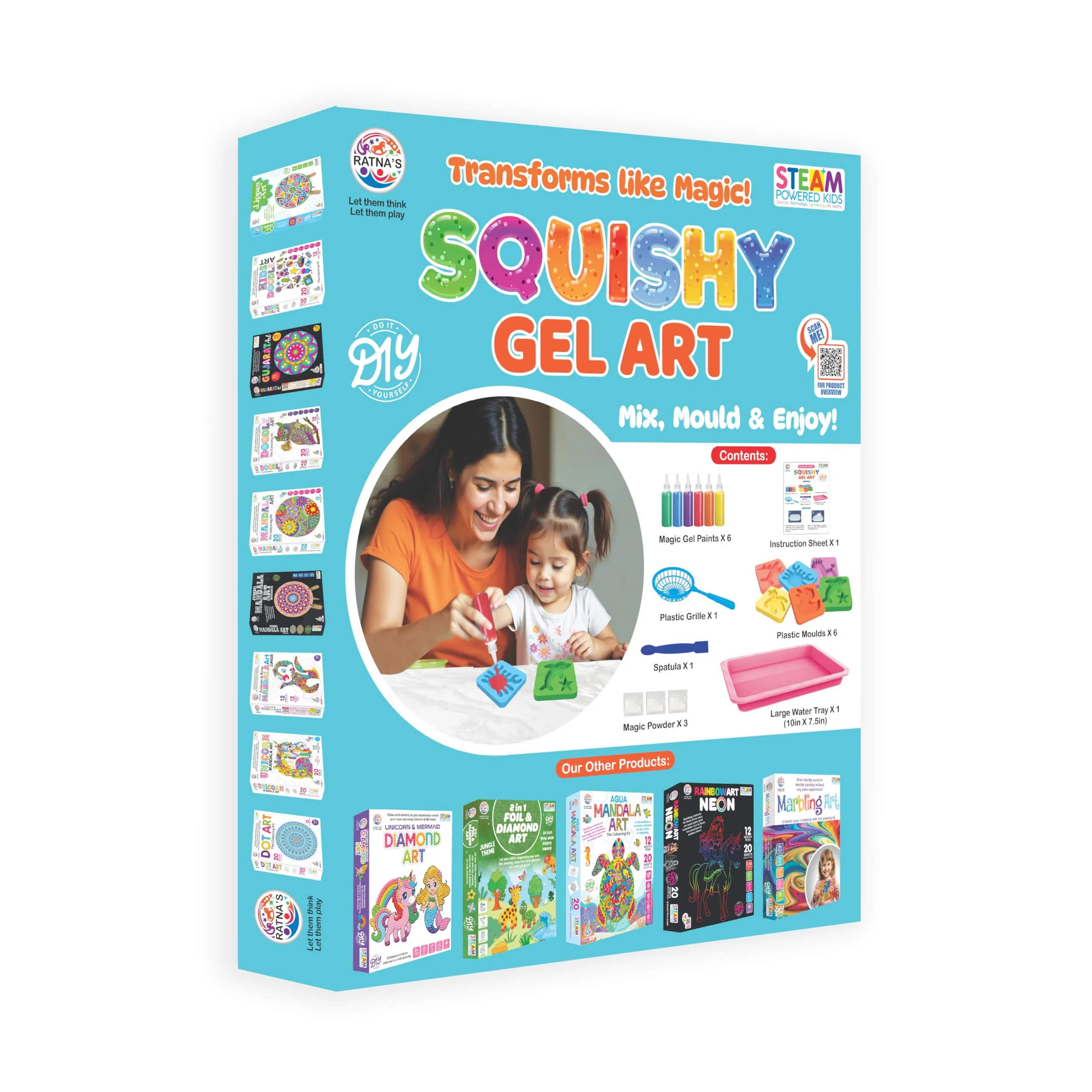 Ratna's Squishy Gel Art DIY Kit 3D Colorful Soft and Squishy Sea Creatures STEAM Learning Activity Set - Image 5