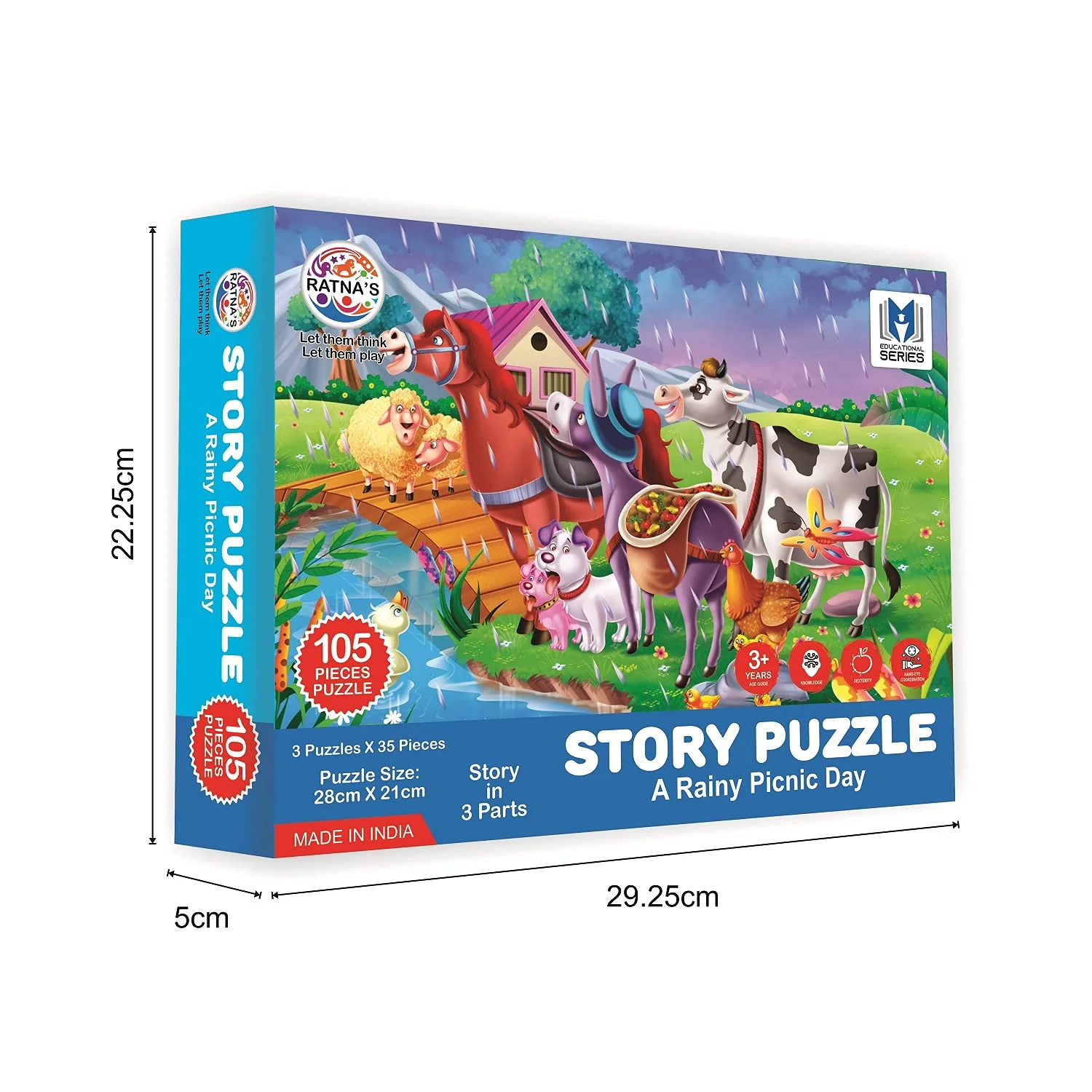 Ratna's Story Jigsaw Puzzle Rainy Picnic Day for Kids. 3 Jigsaw Puzzle Included in The Pack with A Story Book - Image 6