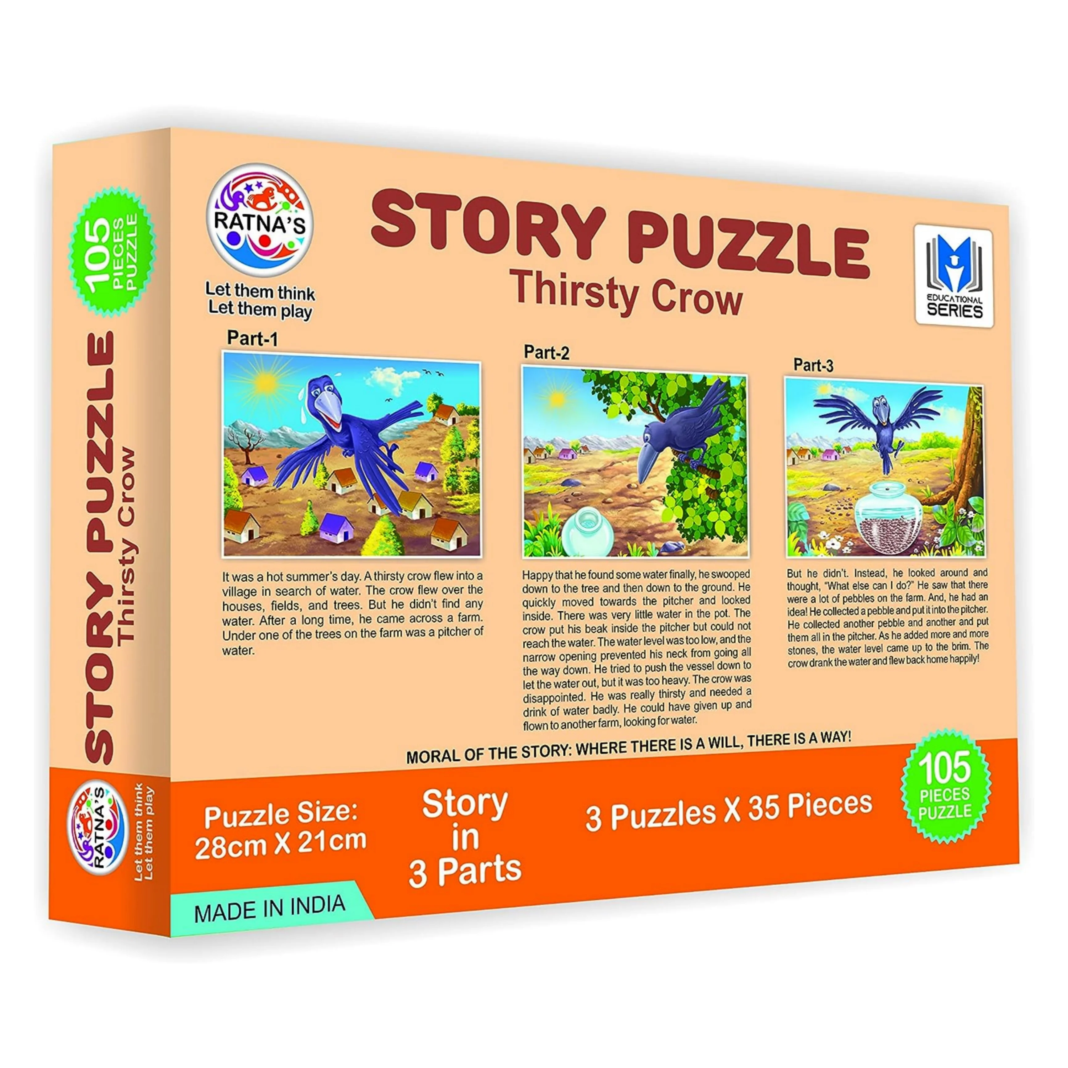 RATNA'S Story Jigsaw Puzzle The Thirsty Crow for Kids - Image 4