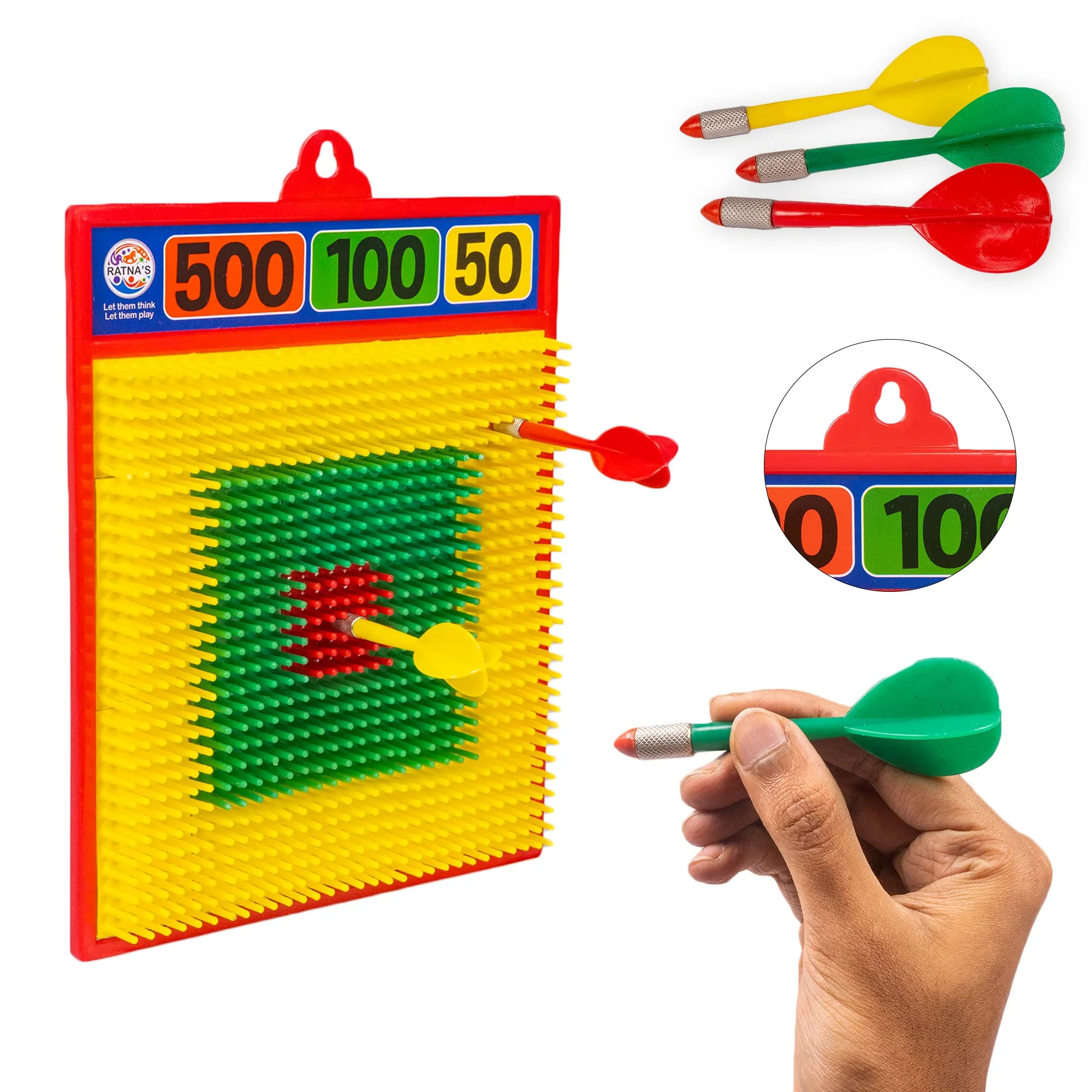 Ratna's Target Dart Game with 3 Safe & Soft Darts Having Rubber Tip for Kids - Image 2