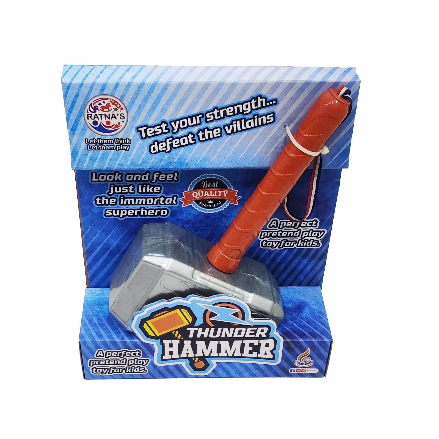Ratna's Thunder Hammer Plastic Toy, Light Weight, A Pretend Play Toy Weapon For The Little Superhero - Image 6