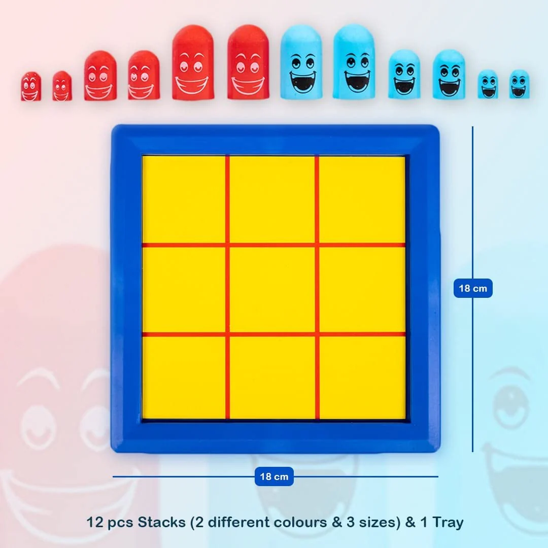 Ratna's Tic Tac Stack Mind Challenging Strategy Family Board Game for Kids & Adults - Image 3