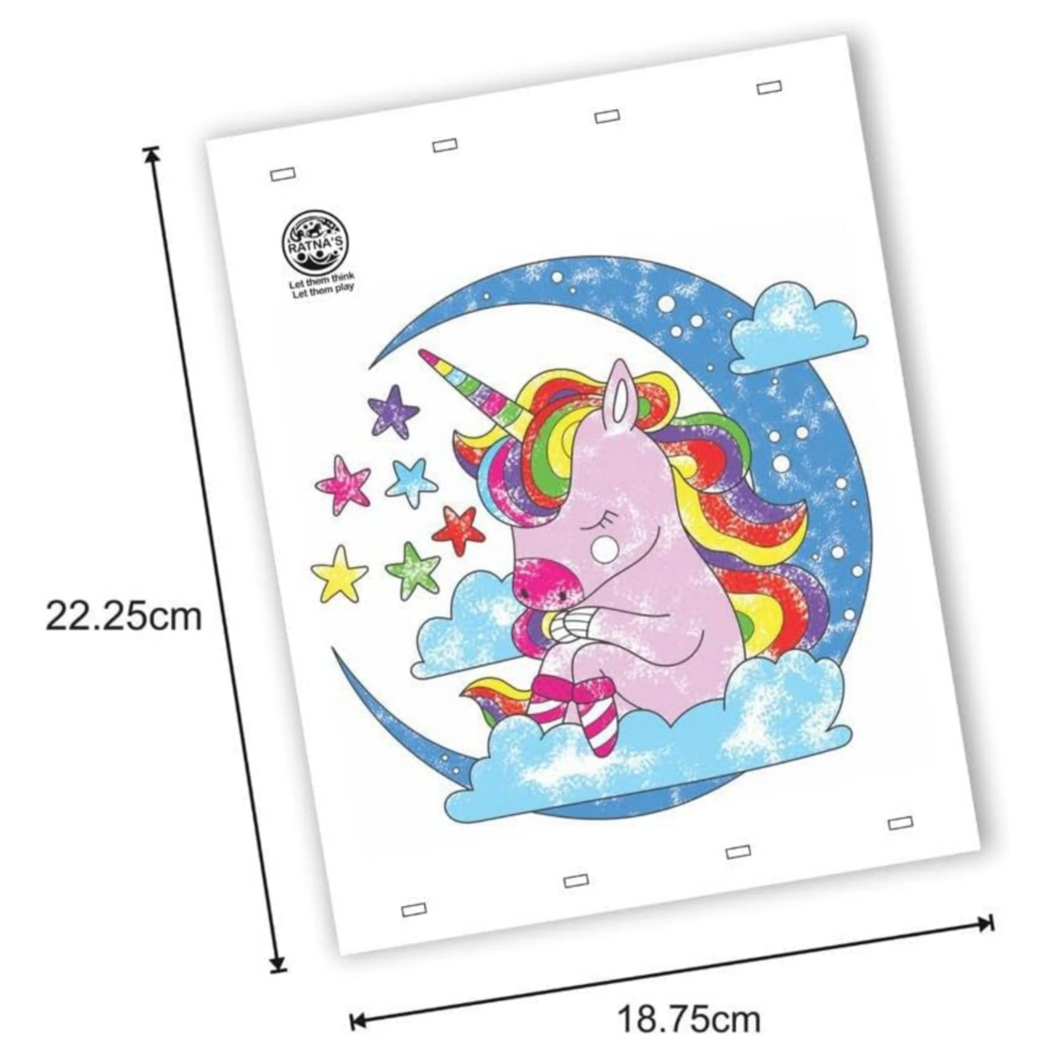 Ratna's Unicorn Finger Painting Kit Non Toxic Colours With Plastic Fingers & Printed Sheets for Mess Free Exprience for Kids and Toddlers - Image 3