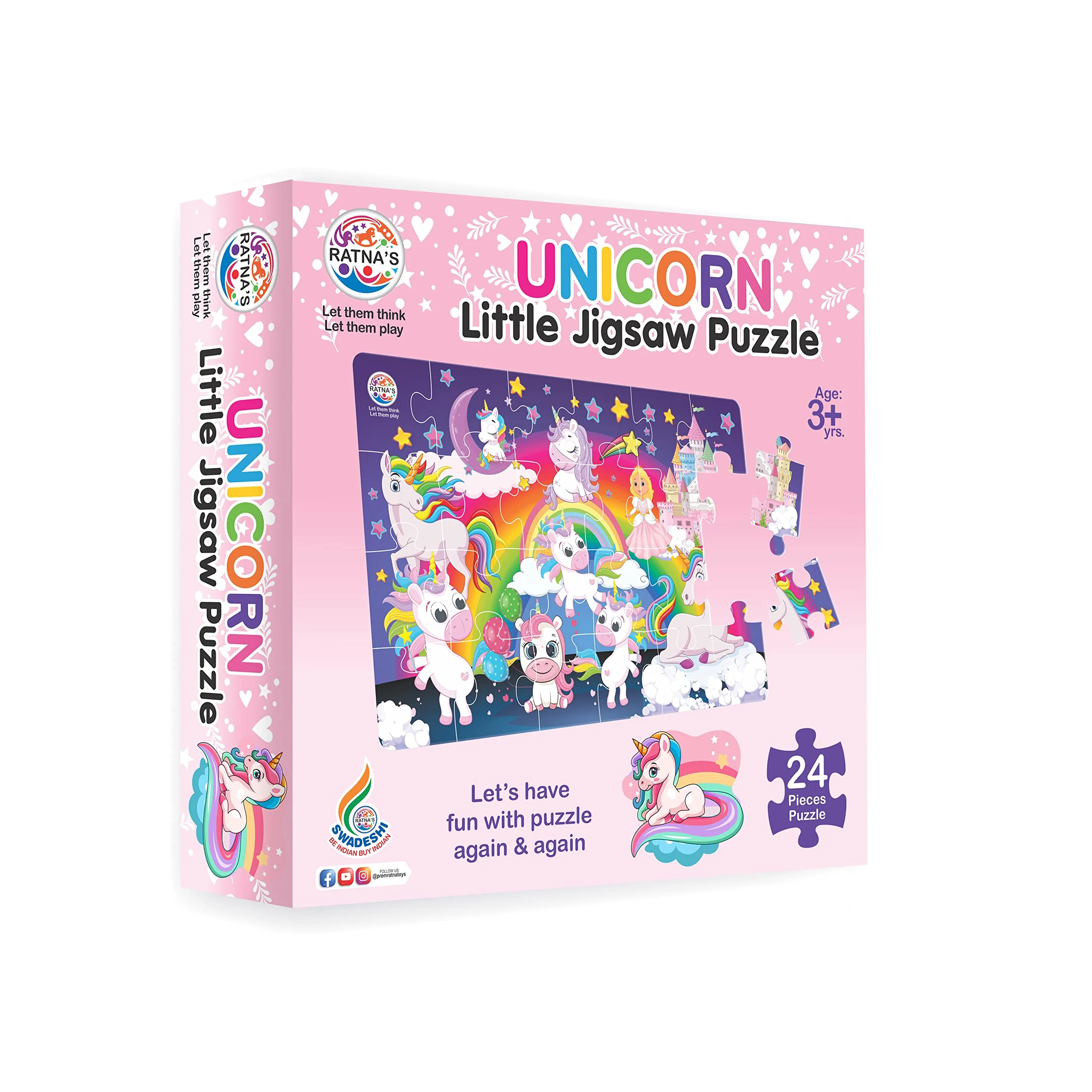 Ratna's Unicorn Little Jigsaw Puzzle 24 Pieces for Kids 3+ Years