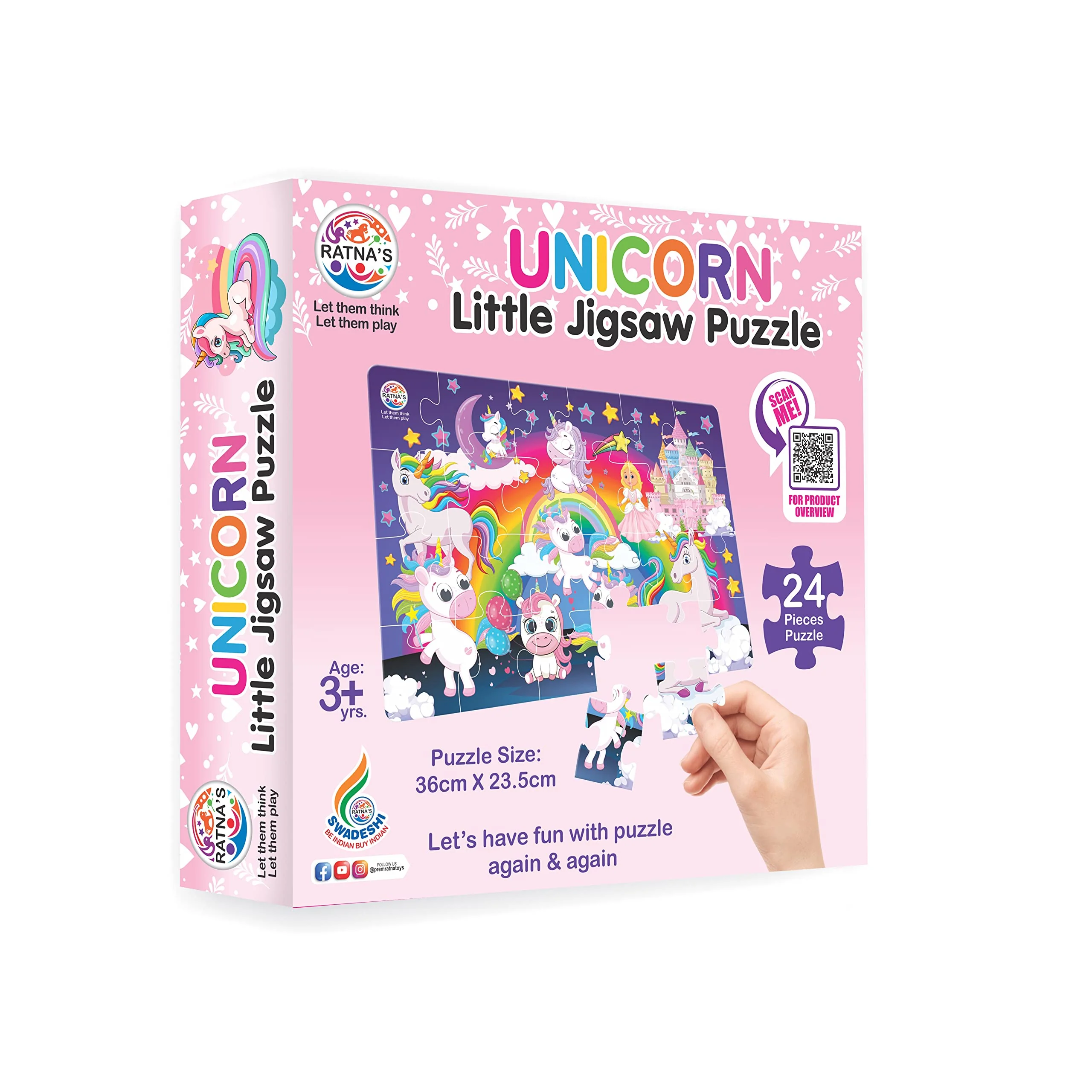 Ratna's Unicorn Little Jigsaw Puzzle 24 Pieces for Kids 3+ Years - Image 5